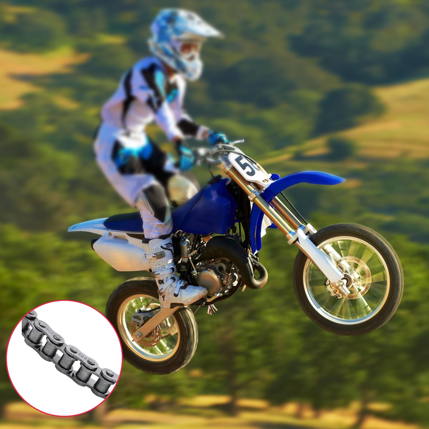 Kamier 428 Drive Chain 102 Link Breaker Heavy Duty For 70Cc 90Cc 110Cc 125Cc Ttr Yz80 Yz85 Apollo Rfz Suzuki Trailmaster Vitacci