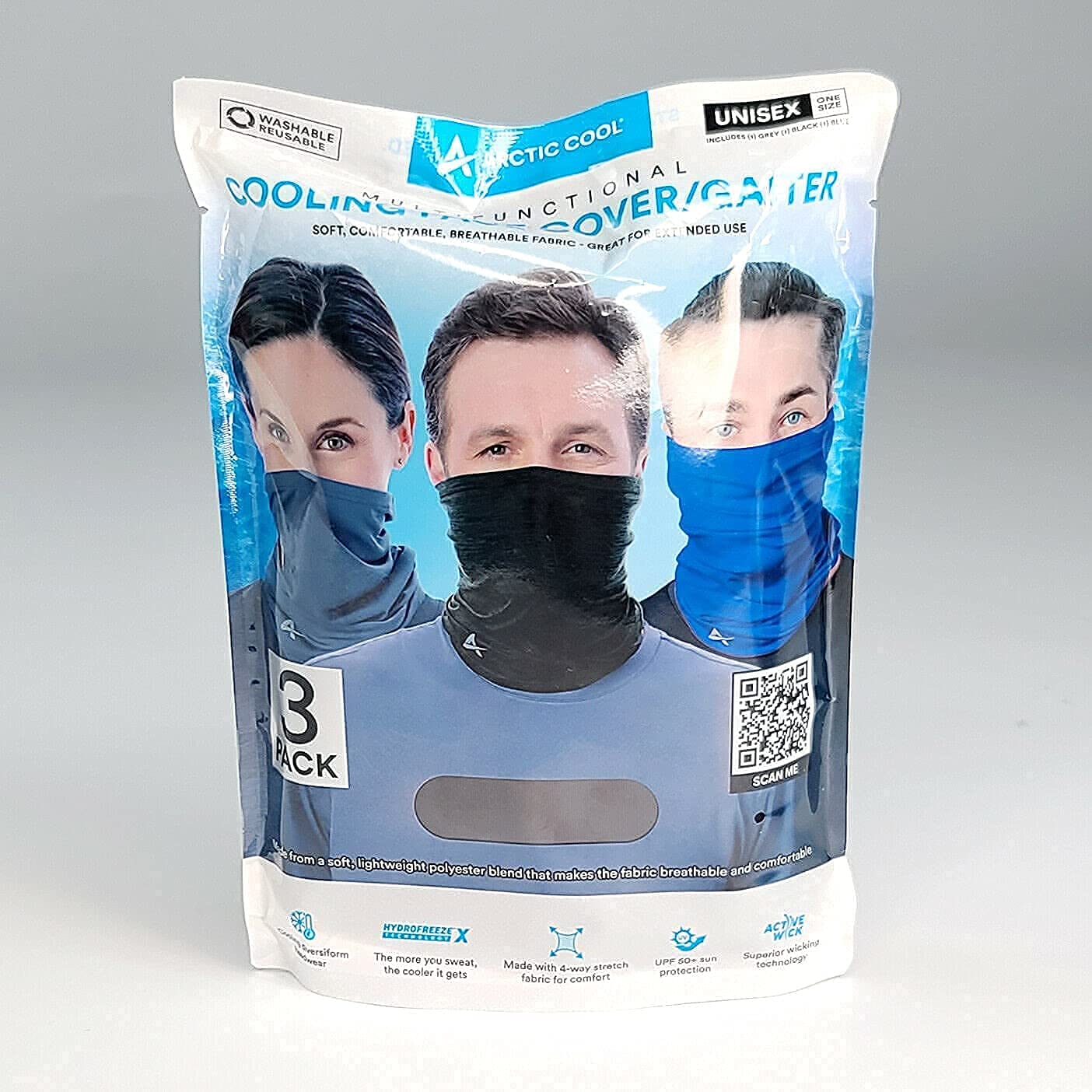 Arctic Cool Cooling Face Gaiter 3-Pack