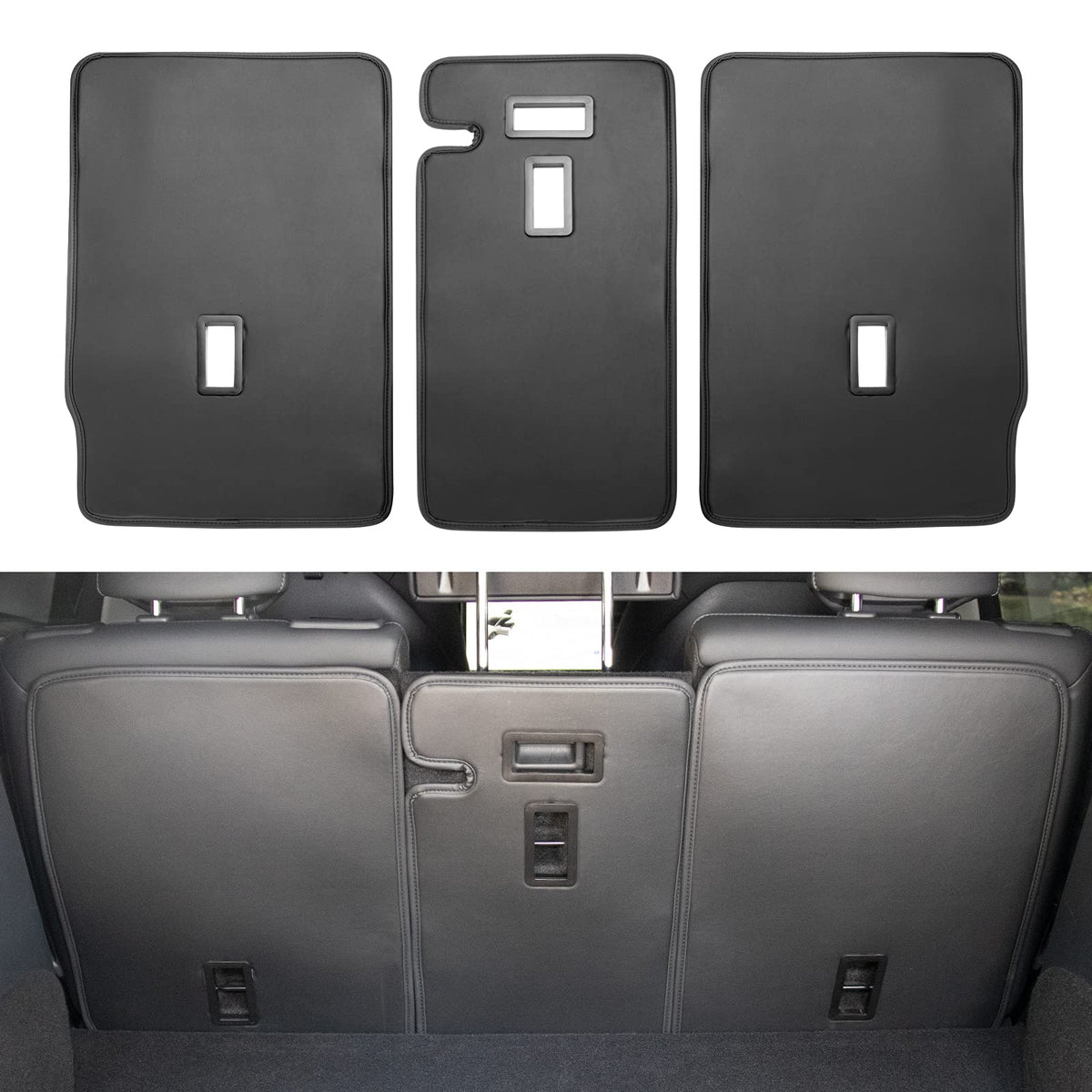 Basenor 3Pcs Tesla Model Y Second Row Seats Back Cover All Weather Rear Back Seat Protector Back Seat Cover Pet Mat For 2023 202
