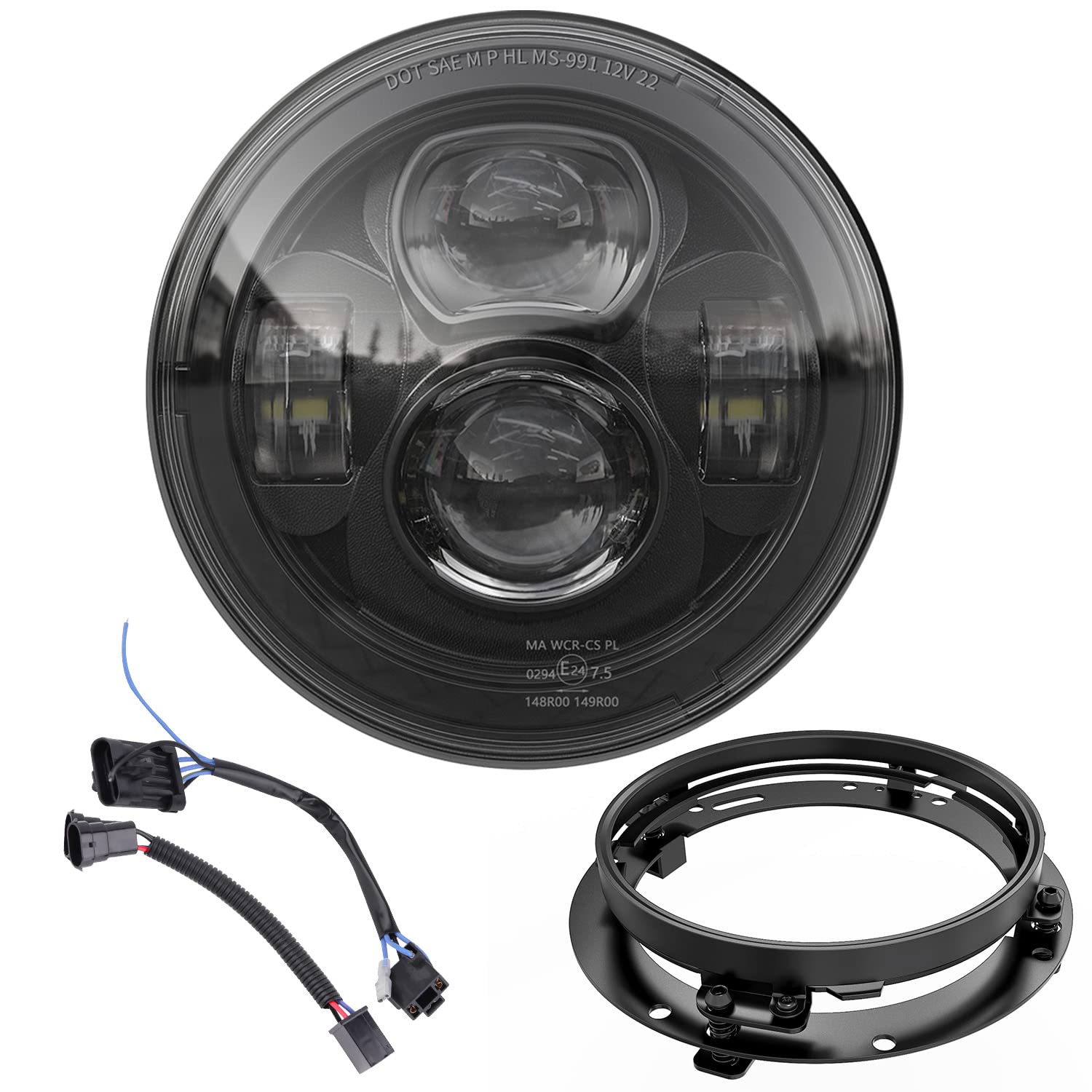 Z-Offroad New Motorcycle 7 Inch Led Headlight Dot Kit Compatible With Harley Davidson Touring Street Glide Road King Special Ele