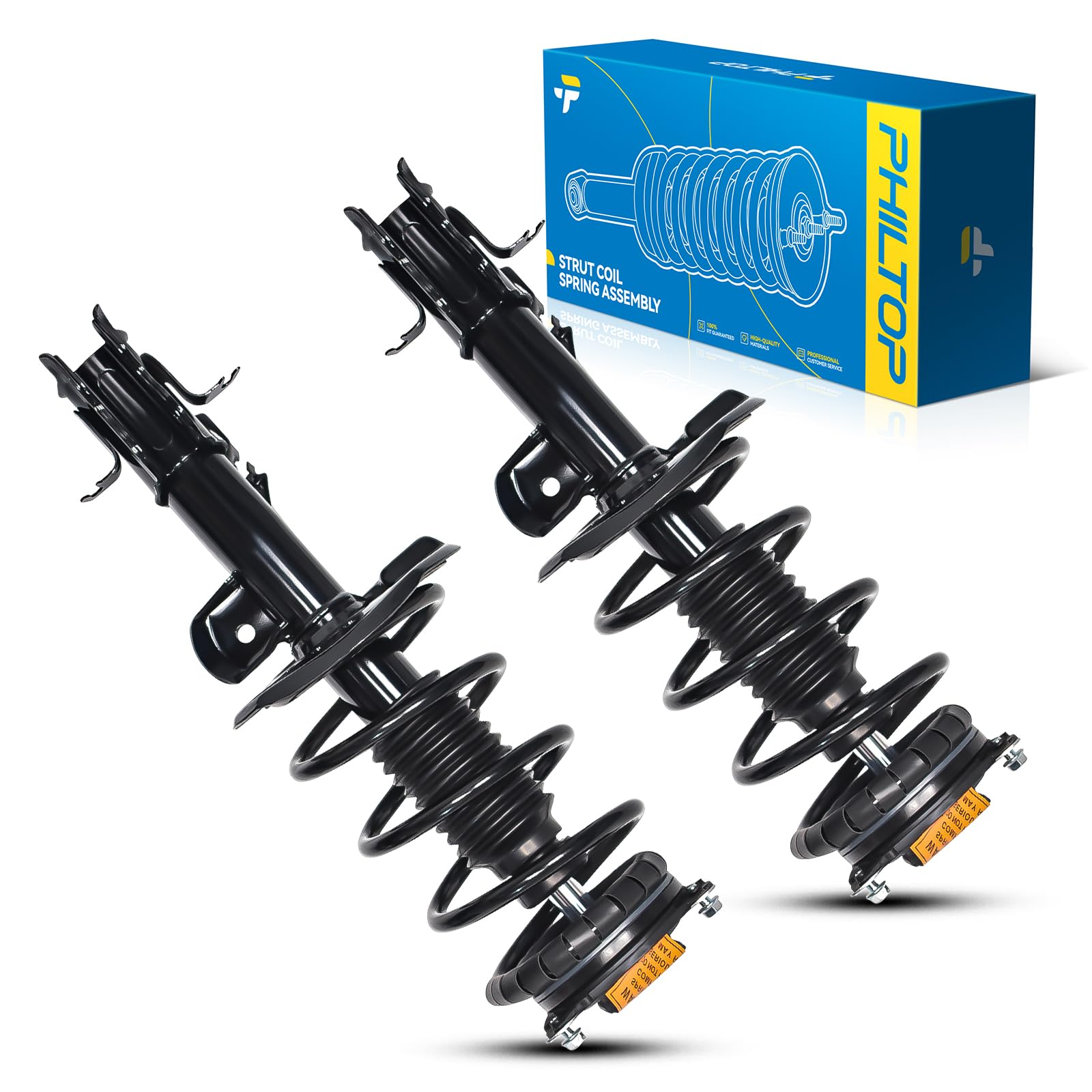 Philtop Front Struts Shock Absorber Fit For Sentra 2014 2015 2016 2017 2018 2019, Complete Struts With Coil Spring Assembly, Qui
