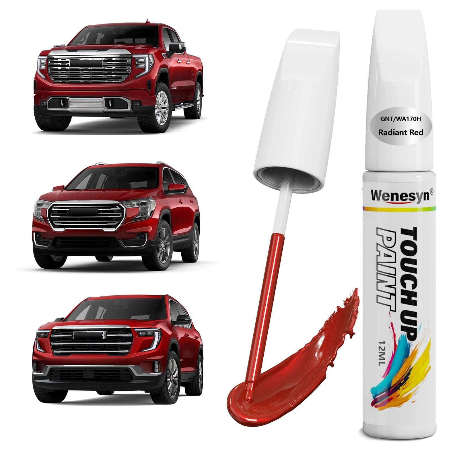 Wenesyn WA170H GNT Volcanic Red Touch Up Paint Compatible with GMC, Car Paint Scratch Remover for Nicks & Chips Repair, Automoti
