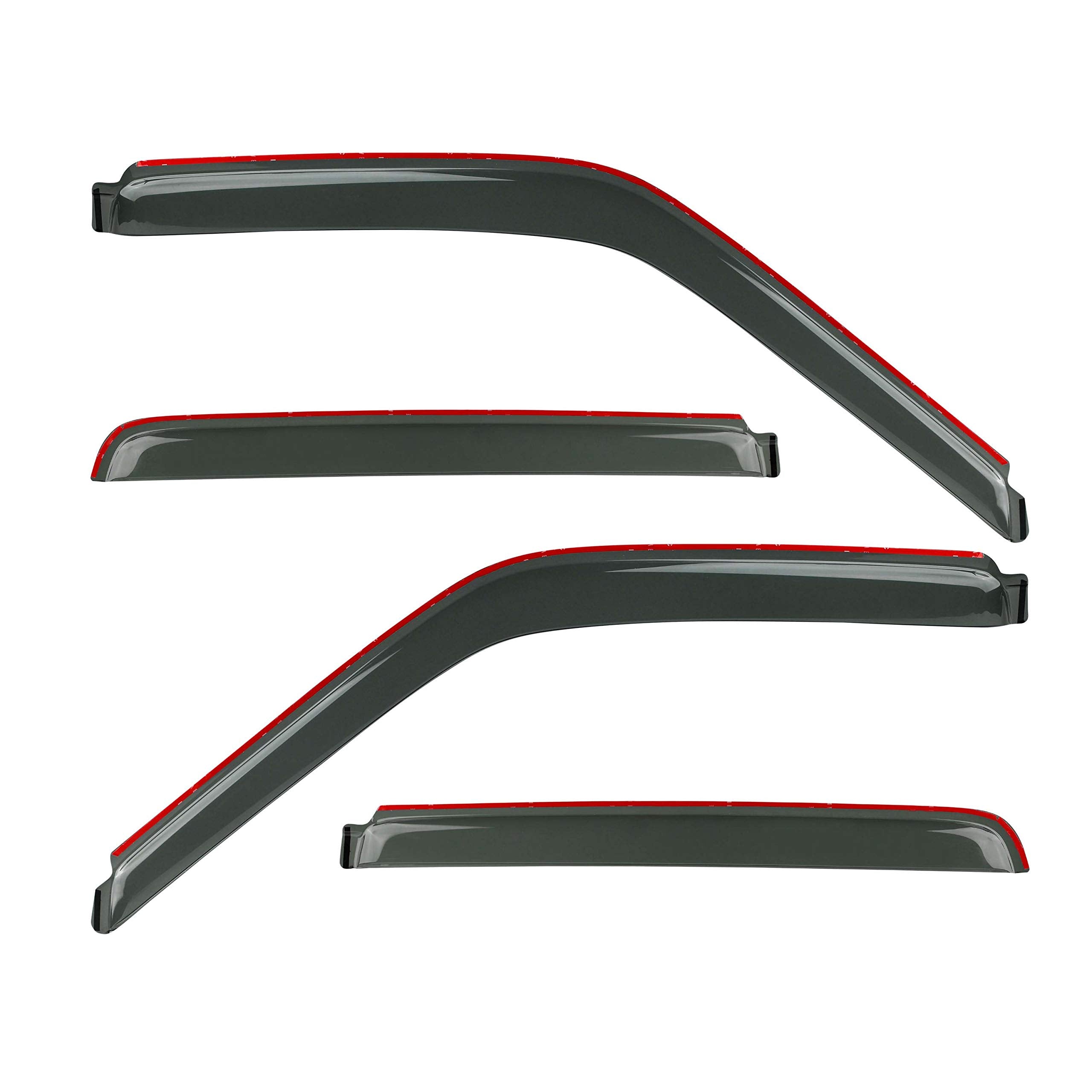 Gldifa In-Channel Window Visor Compatible With C/K/Escalade/Yukon Crew Cab Sun Guard Wind Deflector 4Pc