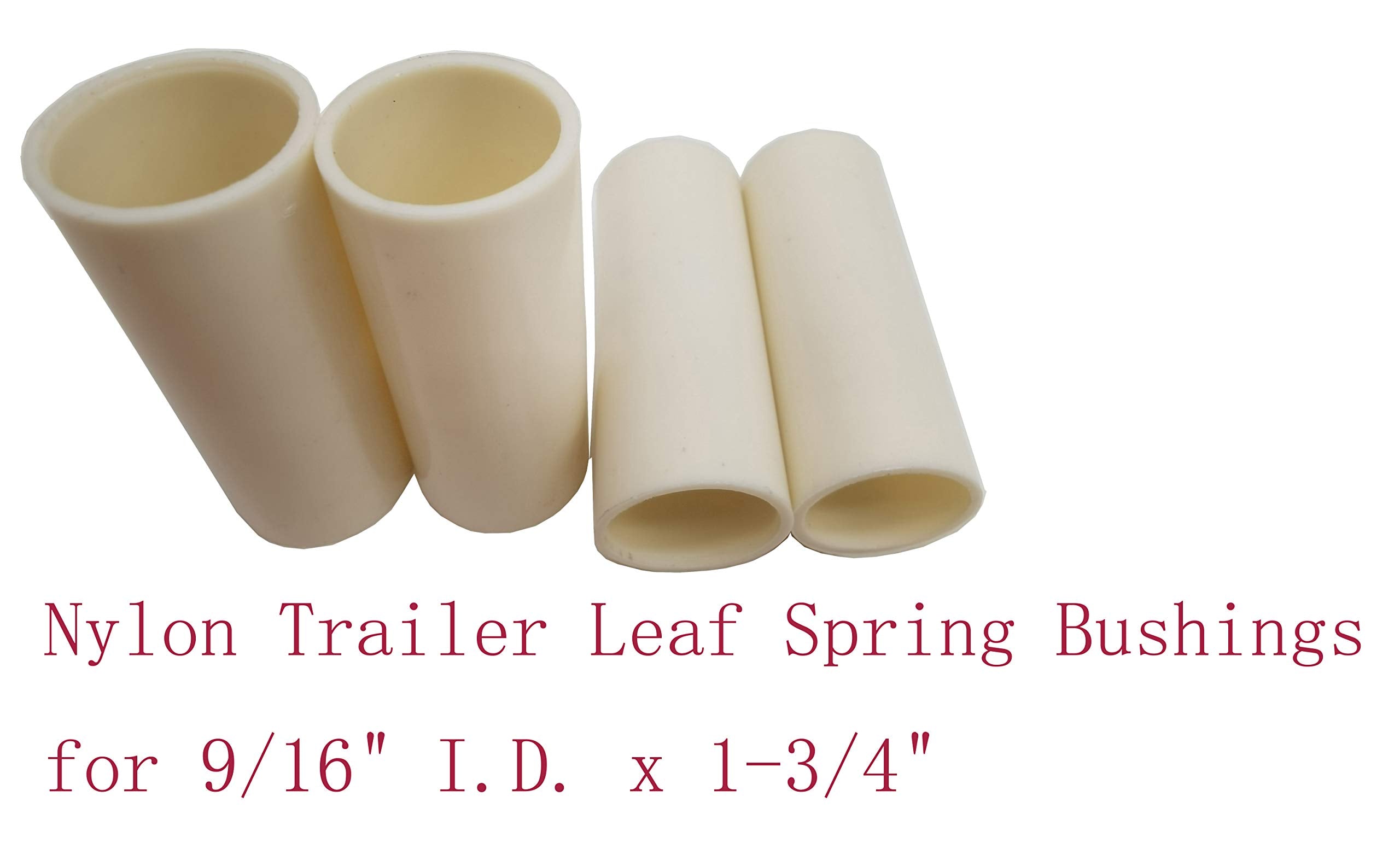 Replacement New Nylon Trailer Leaf Spring Bushings Fits 9/16' I.D. X 1-3/4' (4 Pack)