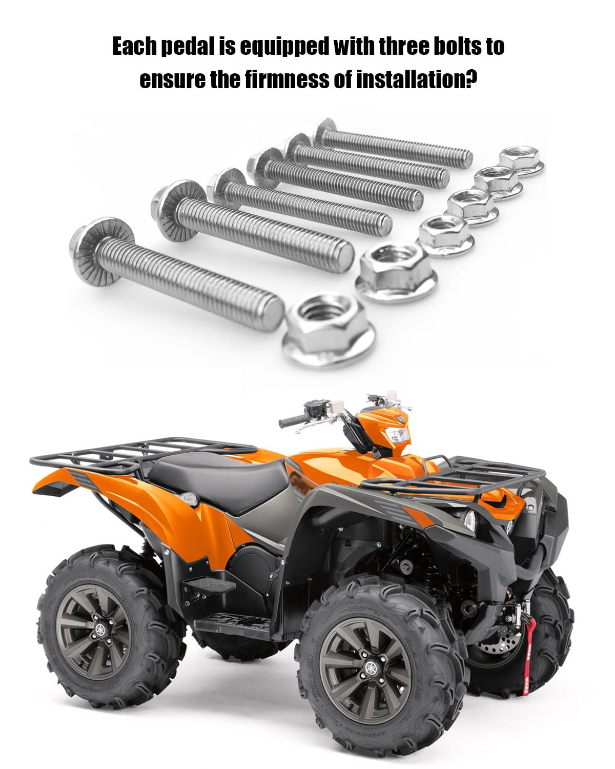 Emiho Atv Foot Rests For 4 Wheeler Rear Seat Passenger Foot Pegs Universal Compatible With Polaris Sportsman Honda Rancher Forem