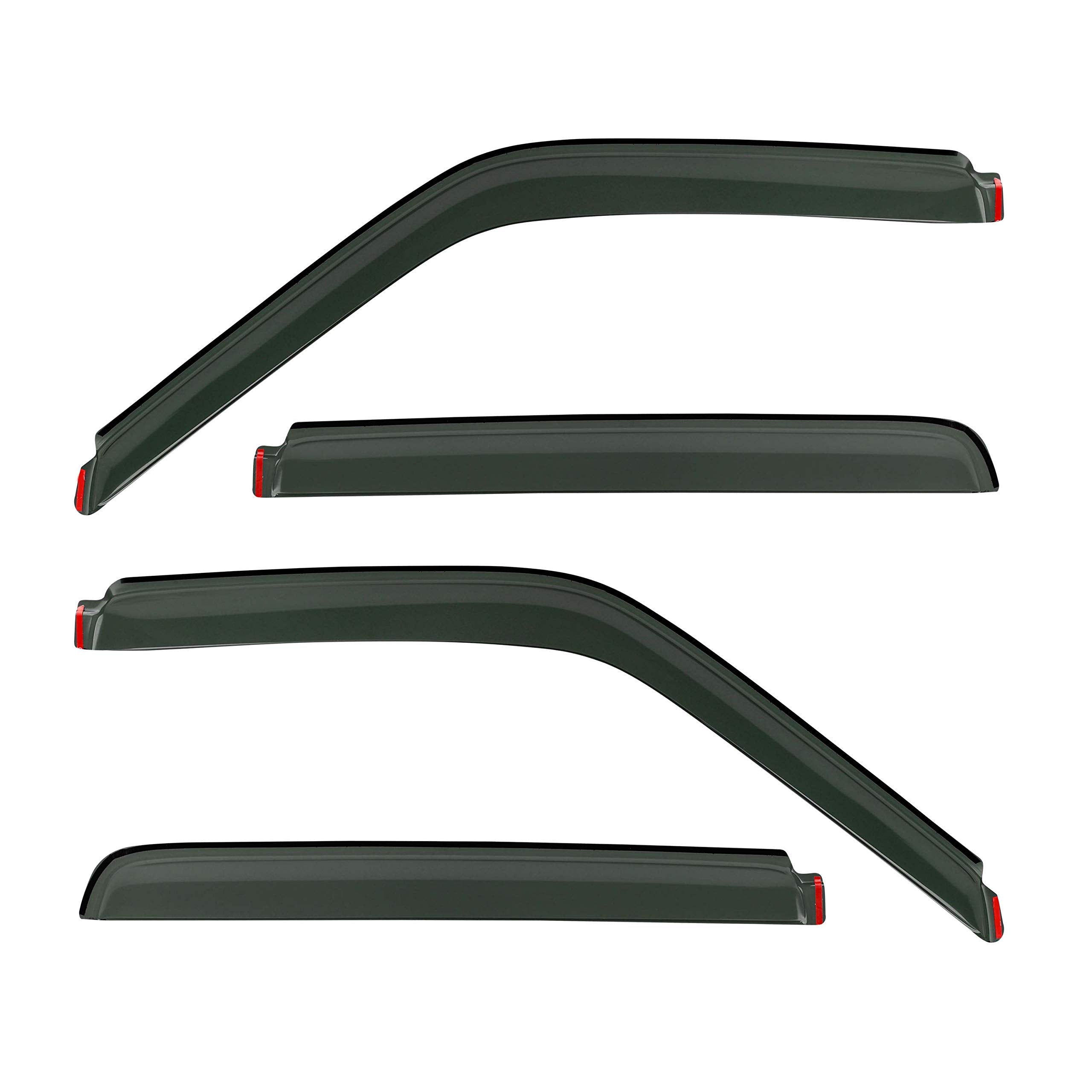 Gldifa In-Channel Window Visor Compatible With C/K/Escalade/Yukon Crew Cab Sun Guard Wind Deflector 4Pc