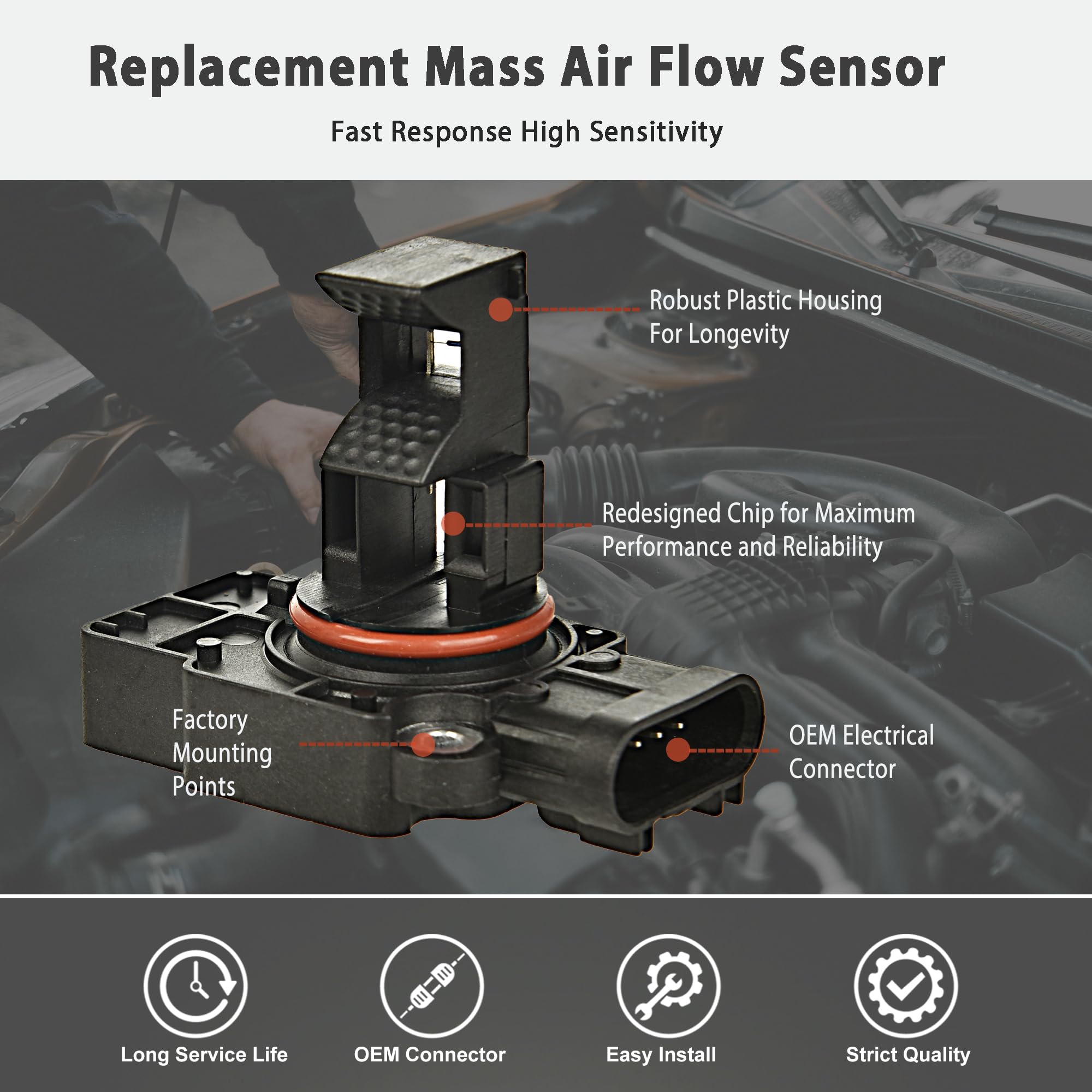 Mass Air Flow Sensor Maf Sensor Compatible With Cadillac Cts Escalade Chevy Avalanche Silverado Suburban Tahoe Gmc Sierra Yukon