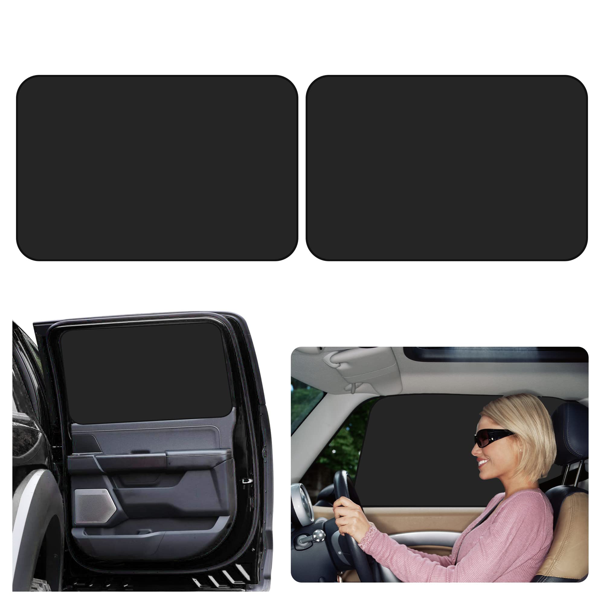 2Pack Car Window Shades with Magnets,100% Strong-Light Blocking&UV Protection Car Privacy Shades,Auto Essential Interior Accesso