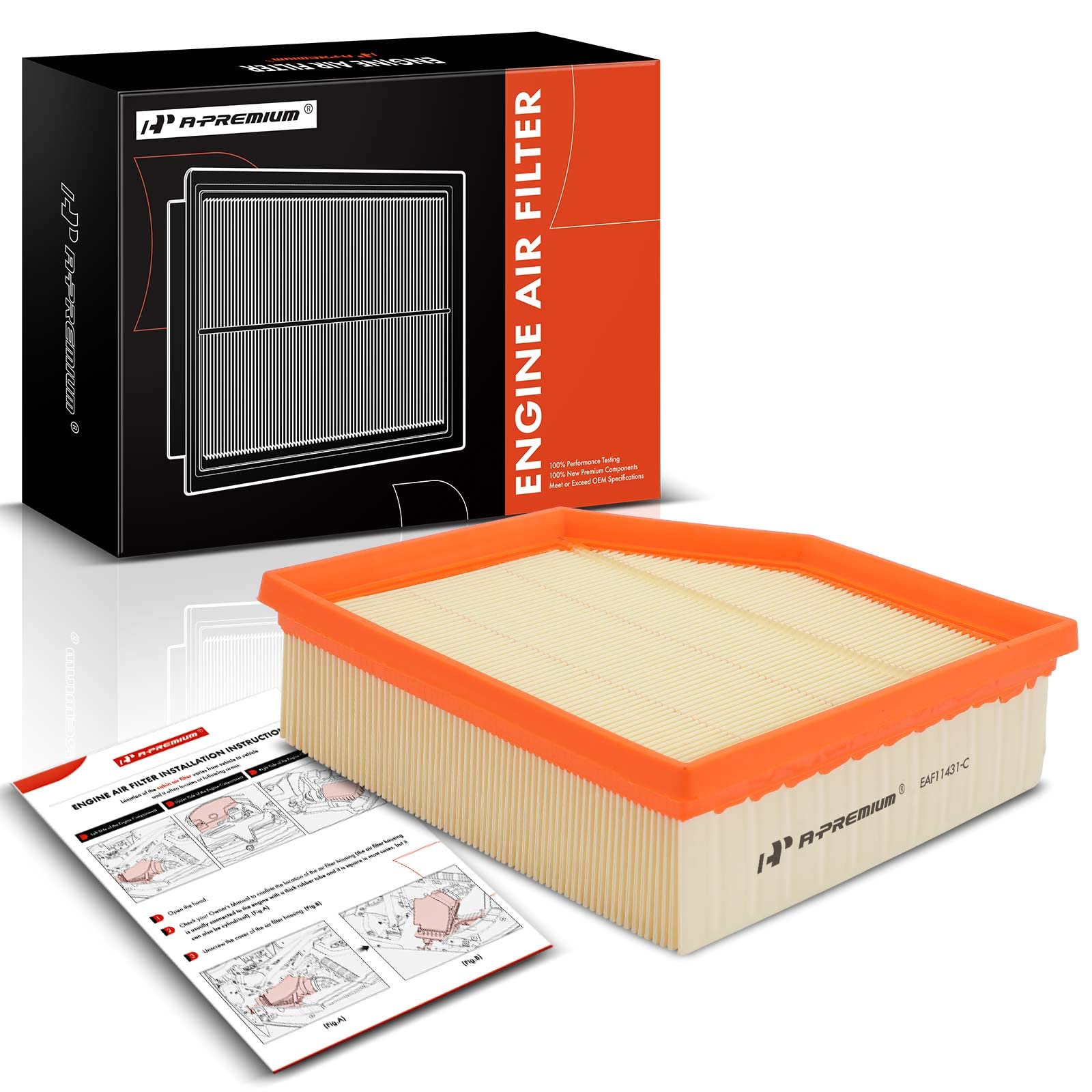 A-Premium Engine Air Filter Compatible With Dodge Dart 2013 2014 2015 2016, 1.4L 2.0L 2.4L, Flexible Panel, Replace# 4627127Ab