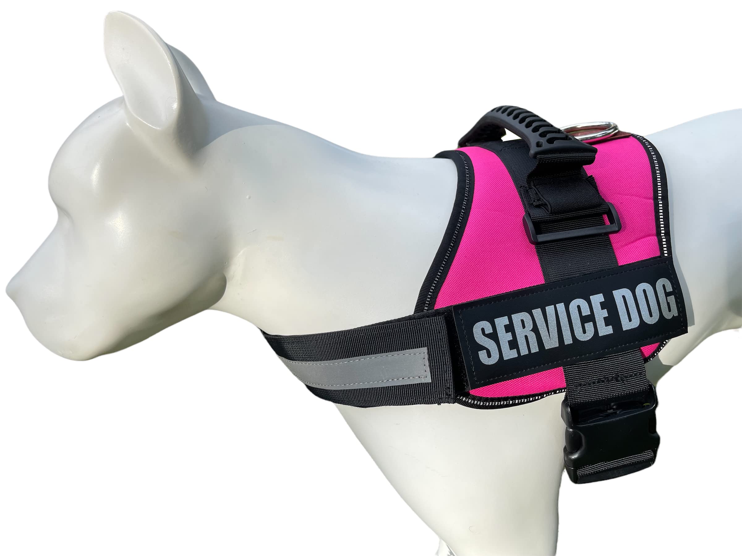 Albcorp Service Dog Vest Harness - Reflective - Woven Polyester  Nylon, Comfy Mesh Padding, Extra Small, Pink