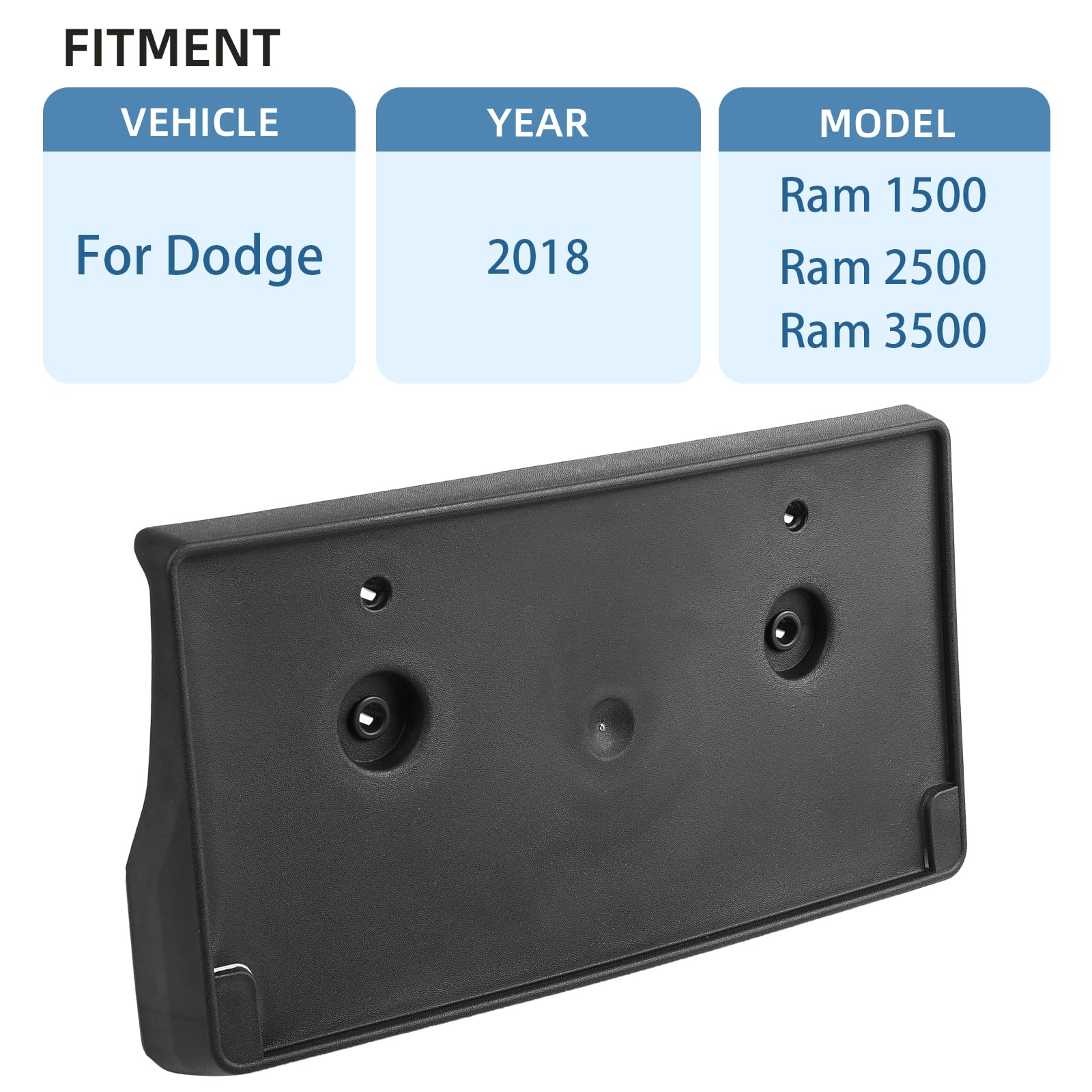 OKPARZ Front Bumper License Plate Frame Bracket Holder Compatible for Dodge Ram 2500 3500 4500 5500 2018 68375635AA