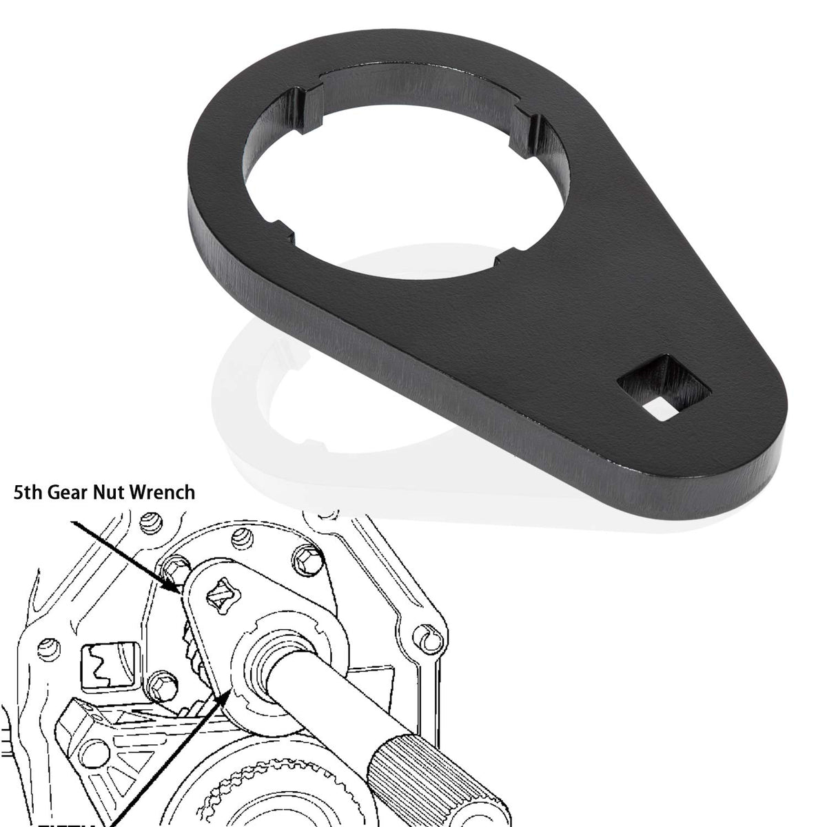 E-cowlboy 1/2'' Drive Mainshaft 5th Gear Nut Wrench for Dodge 1994-2004 NV4500HD models with Cummins Diesel or V-10, NV4500 4x4 