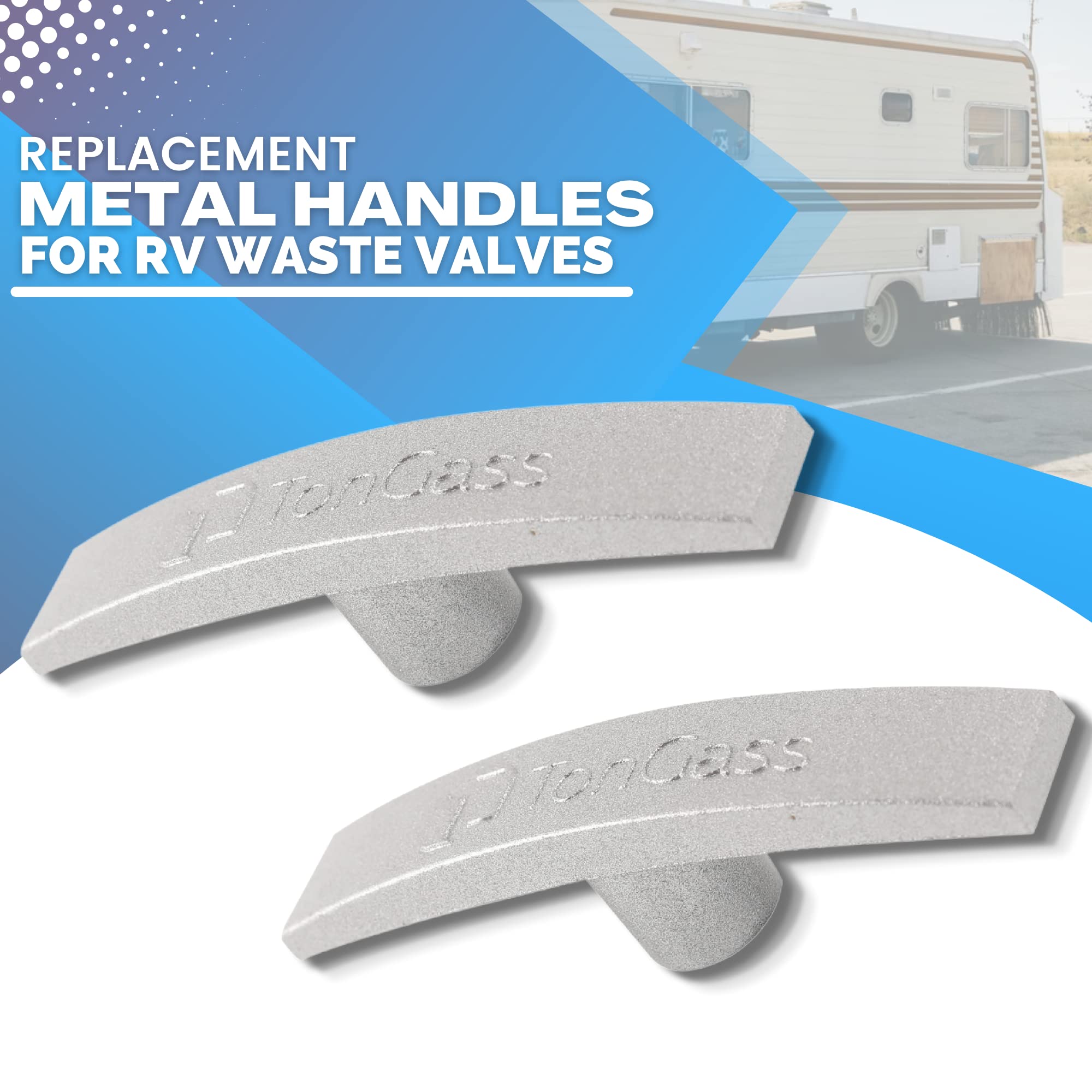 Tongass (2-Pack) Rv Waste Valves Handles, Compatible With Camco - Fit 1 1/2" And 3" Gate Valves - Metal