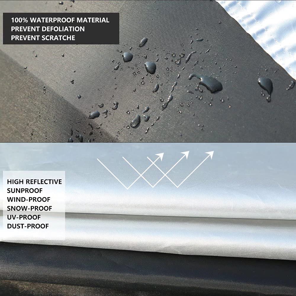 Coverado SUV Car Cover Waterproof All Weather for Automobiles, Outdoor Full Size Cover 210D Rain Sun UV Dust Protection Car Cove