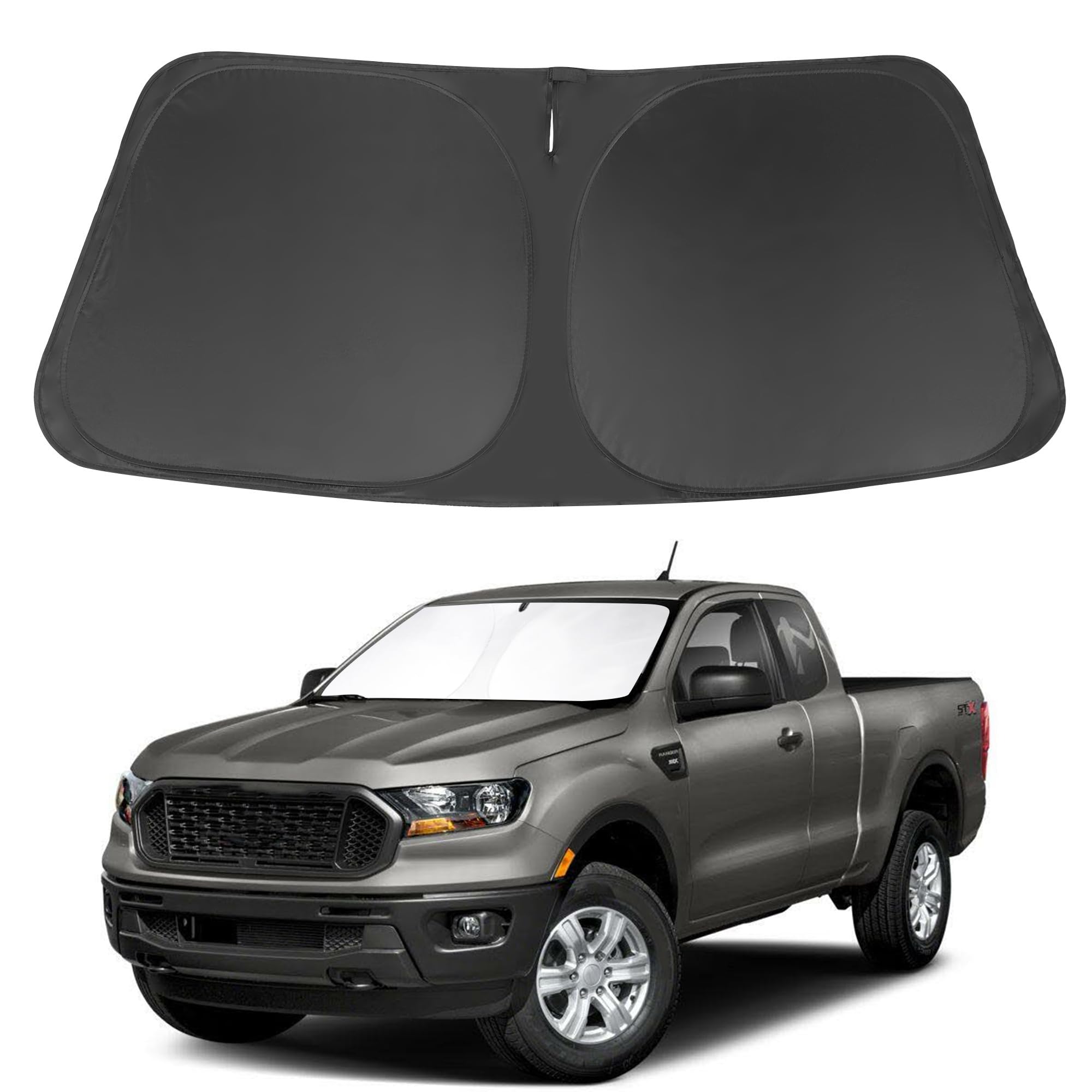 Windshield Sun Shade Compatible With 2019-2024 2025 Ford Ranger Accessories Custom Fit Sunshade Sun Visor Heat Protection Keep C