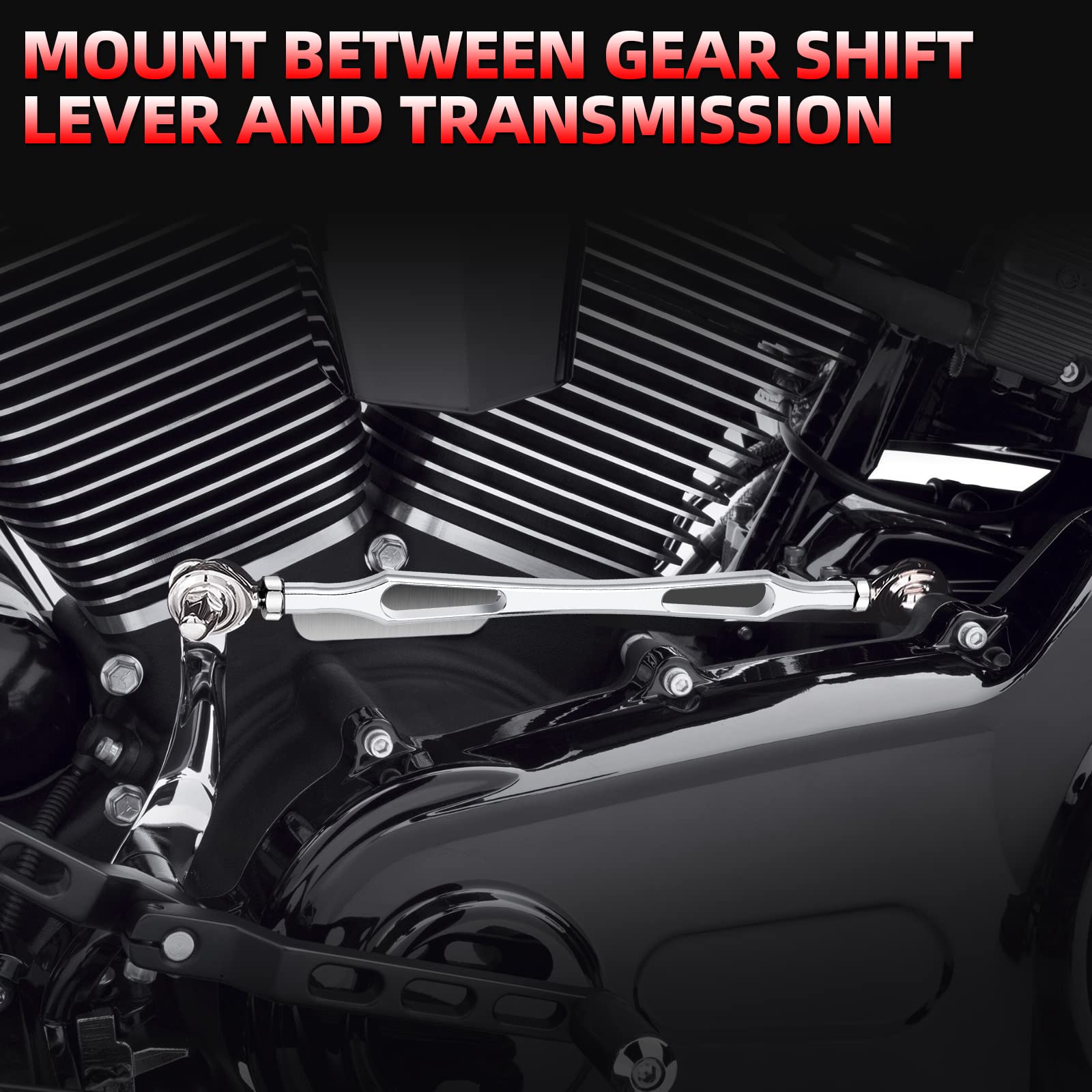 Amazicha Chrome Gear Shift Linkage Compatible For Harley Davidson Softail Dyna Touring Road King Electra Street Glide Tri Glide 1986-Later