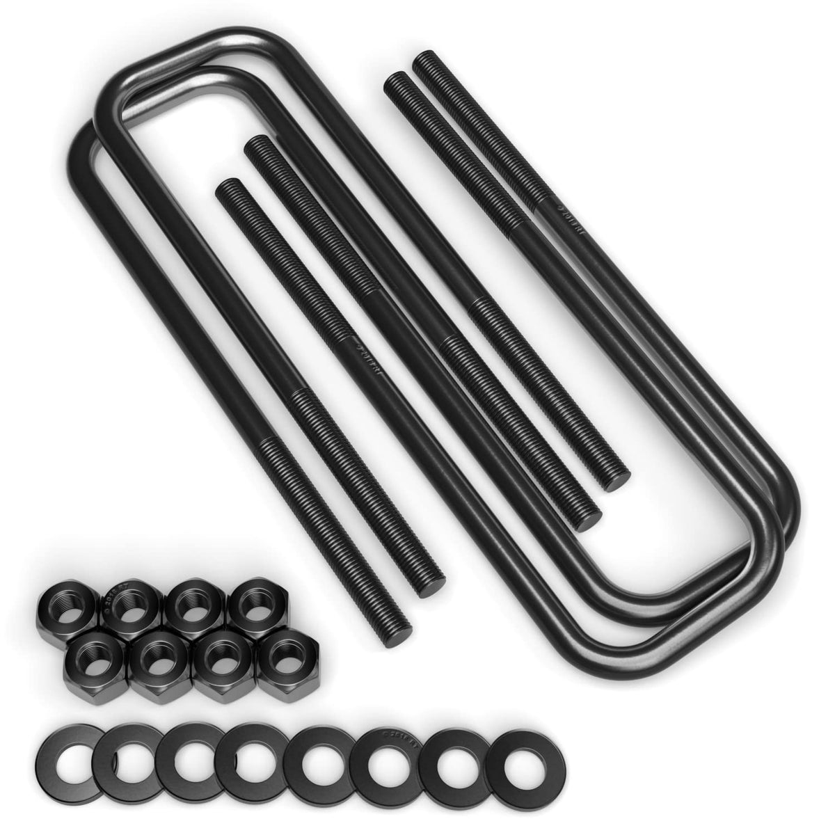 Leaf Spring Axle Extended U-Bolts (Square Bend) Compatible With Ford 1999-2004 F250 F350 Super Duty Excursion 4Wd 4X4-12 Inch Length - 3.15 Inch Width - F-250 F-350 - Black