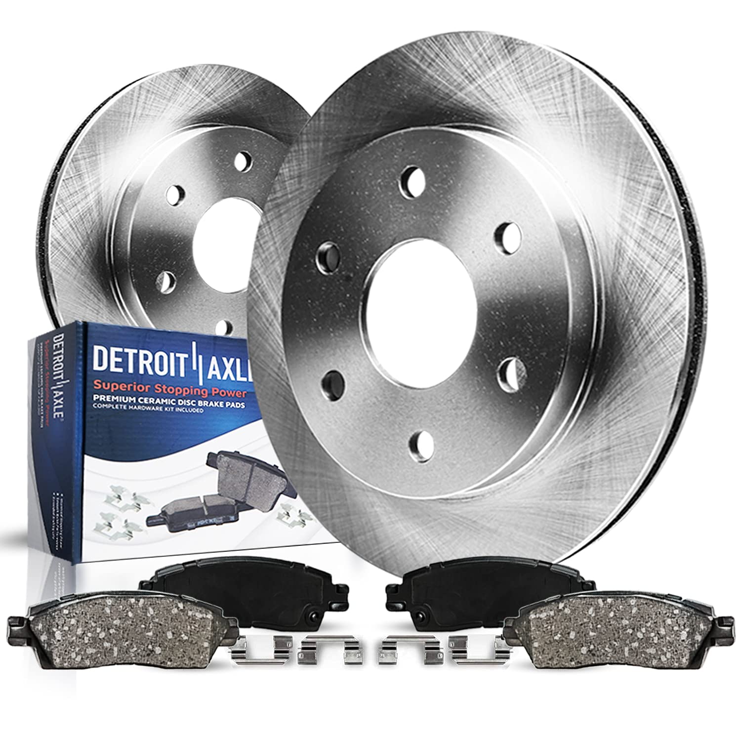Detroit Axle - Rear Brake Kit for Avalanche Silverado Suburban Sierra 1500 Escalade [6-Lug] Brake Rotors and Ceramic Brakes Pads