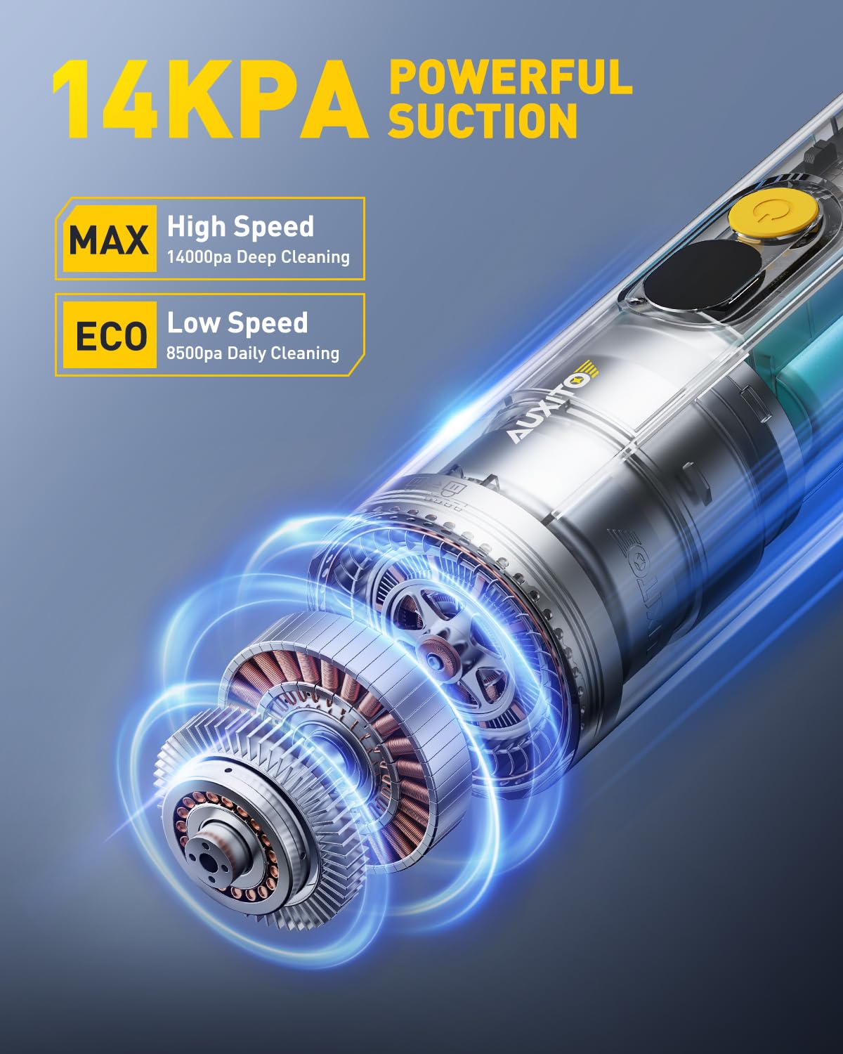 Auxito Car Vacuum - Portable Cordless Vacuum For Car 14000Pa Powerful Suction, Handheld Vacuum Blow & Suction 2 In 1, Small Car