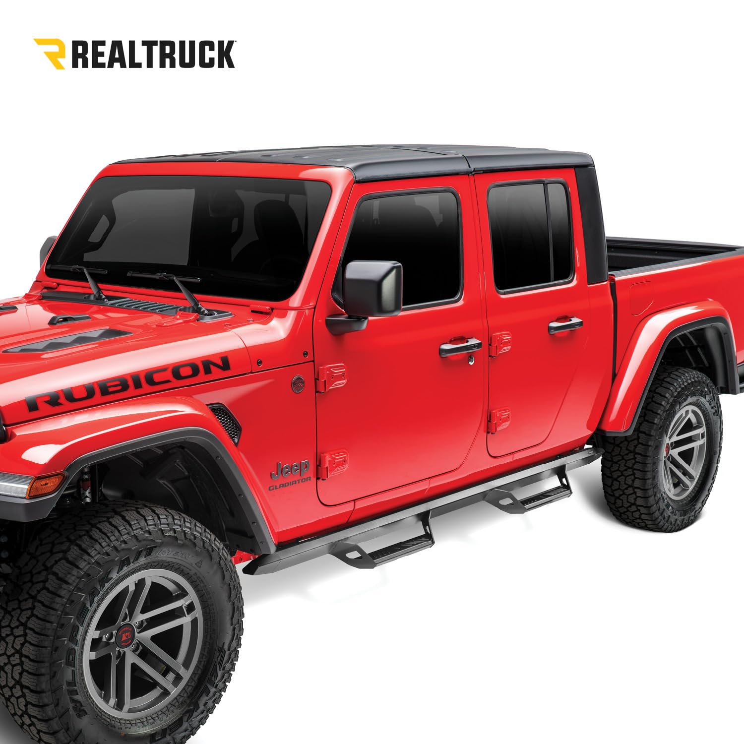 Realtruck Predator Pro Steps For Jeep Gladiator Jt | Wheel-To-Wheel, Rust-Proof Aluminum, Textured Black | Prj1980T-Tx | Fits 20