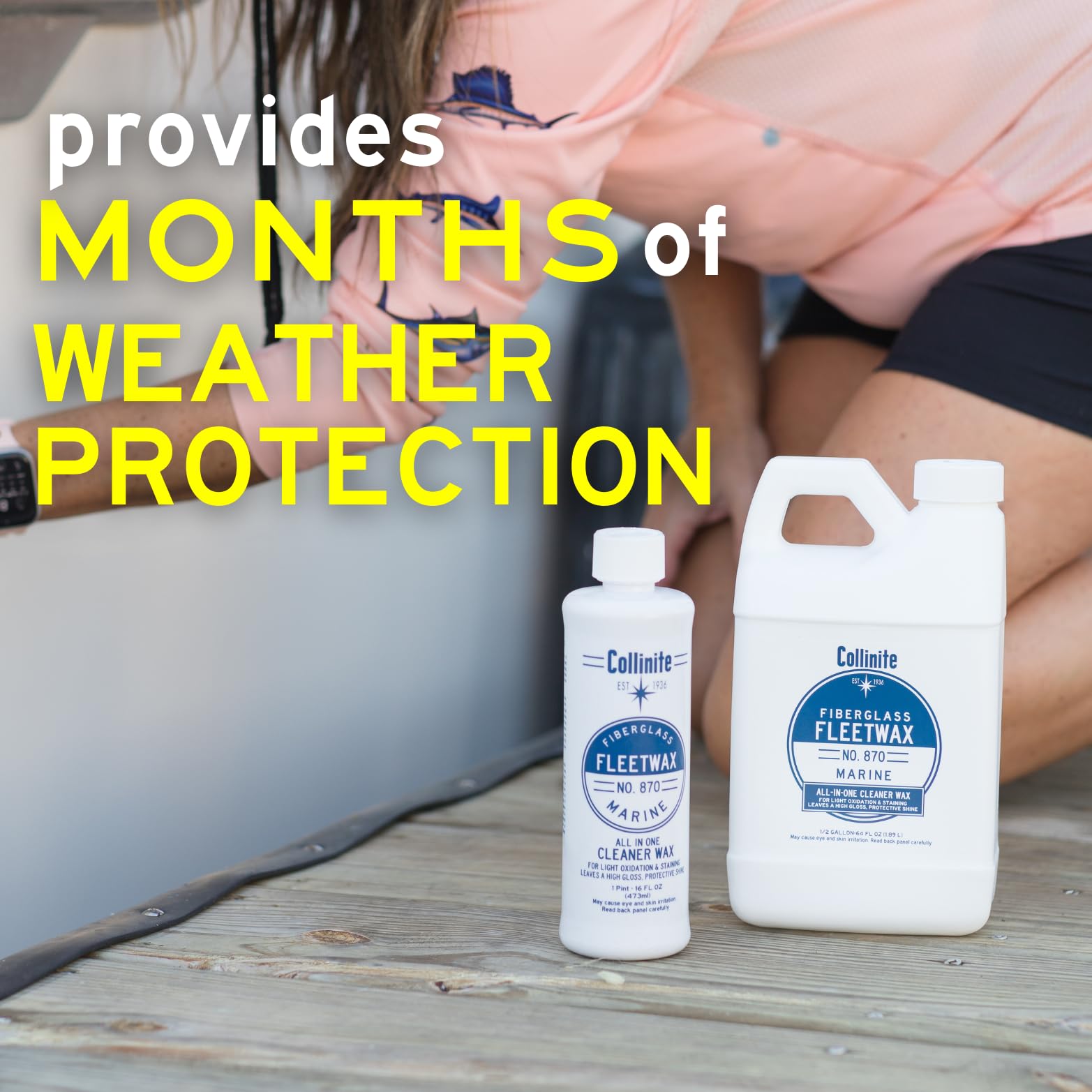 Collinite 870 All-In-One Cleaner Wax For Marine/Rv. Removes Oxidation + Restores Look + Provides High Gloss Shine In One Single