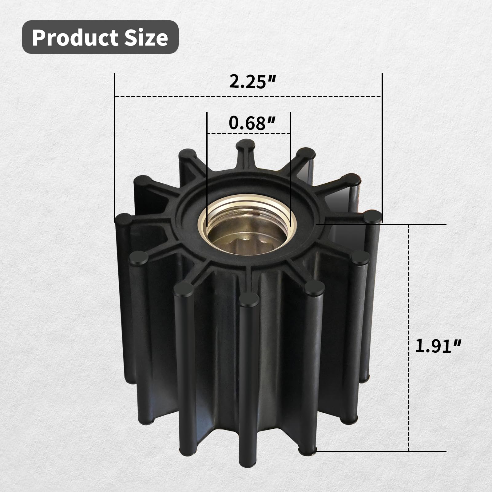 Vanshly,Sea Water Pump Threaded Impeller Repair Kit Replaces Volvo Penta 21700445,Fits V6,V8,5.7Gasoline Engine Models