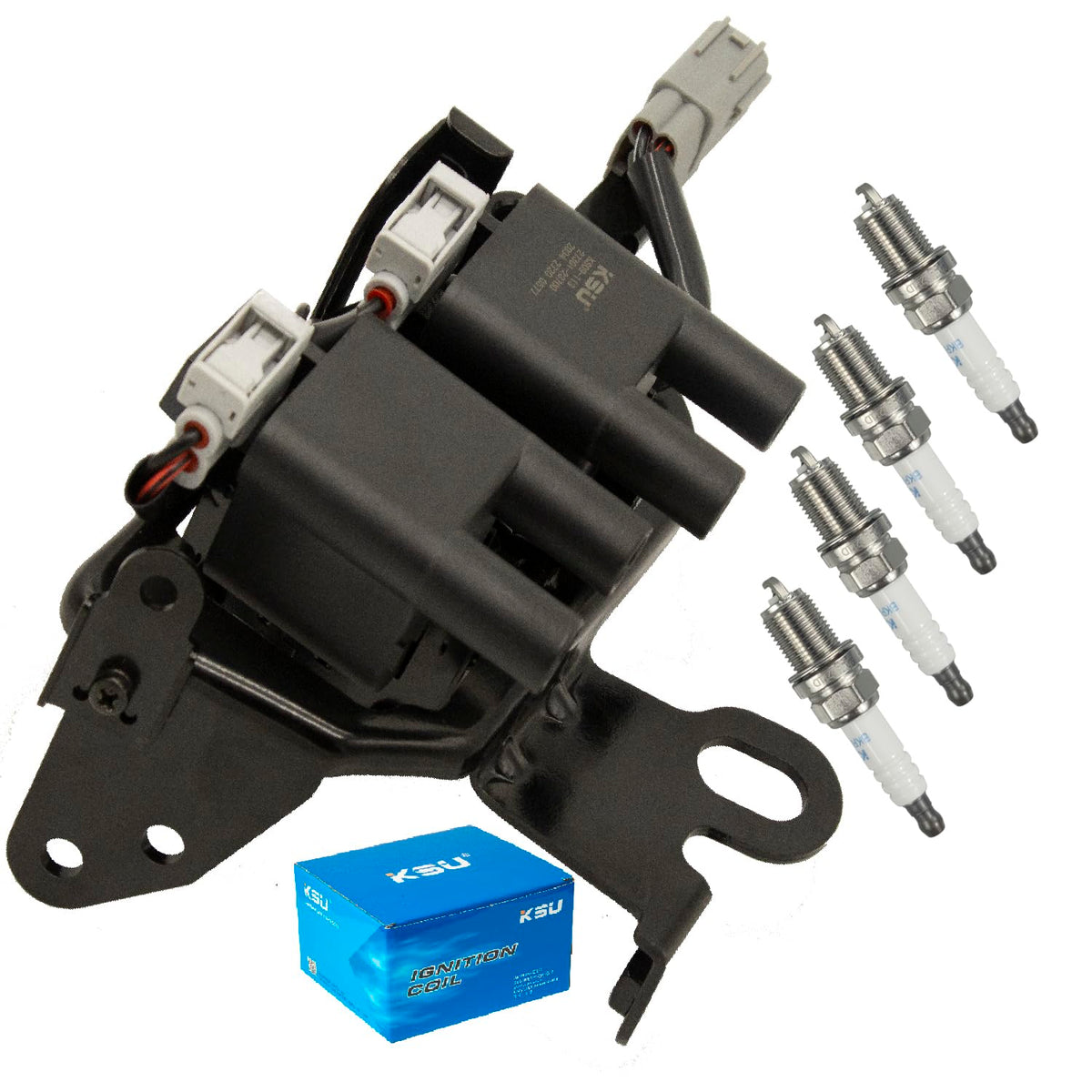 KSU Coil pack & Spark Plug Iridium compatible with Hyundai Elantra 2.0L L4 2003-2012
