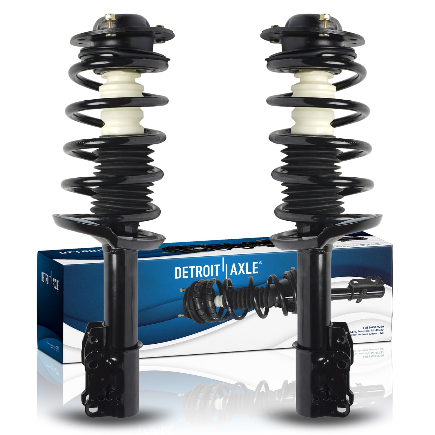 Detroit Axle - 2 Front Struts For 2004-2012 Chevrolet Malibu, 2005-2010 Pontiac G6 Saturn Aura, 2 Struts W/Coil Springs Assembly
