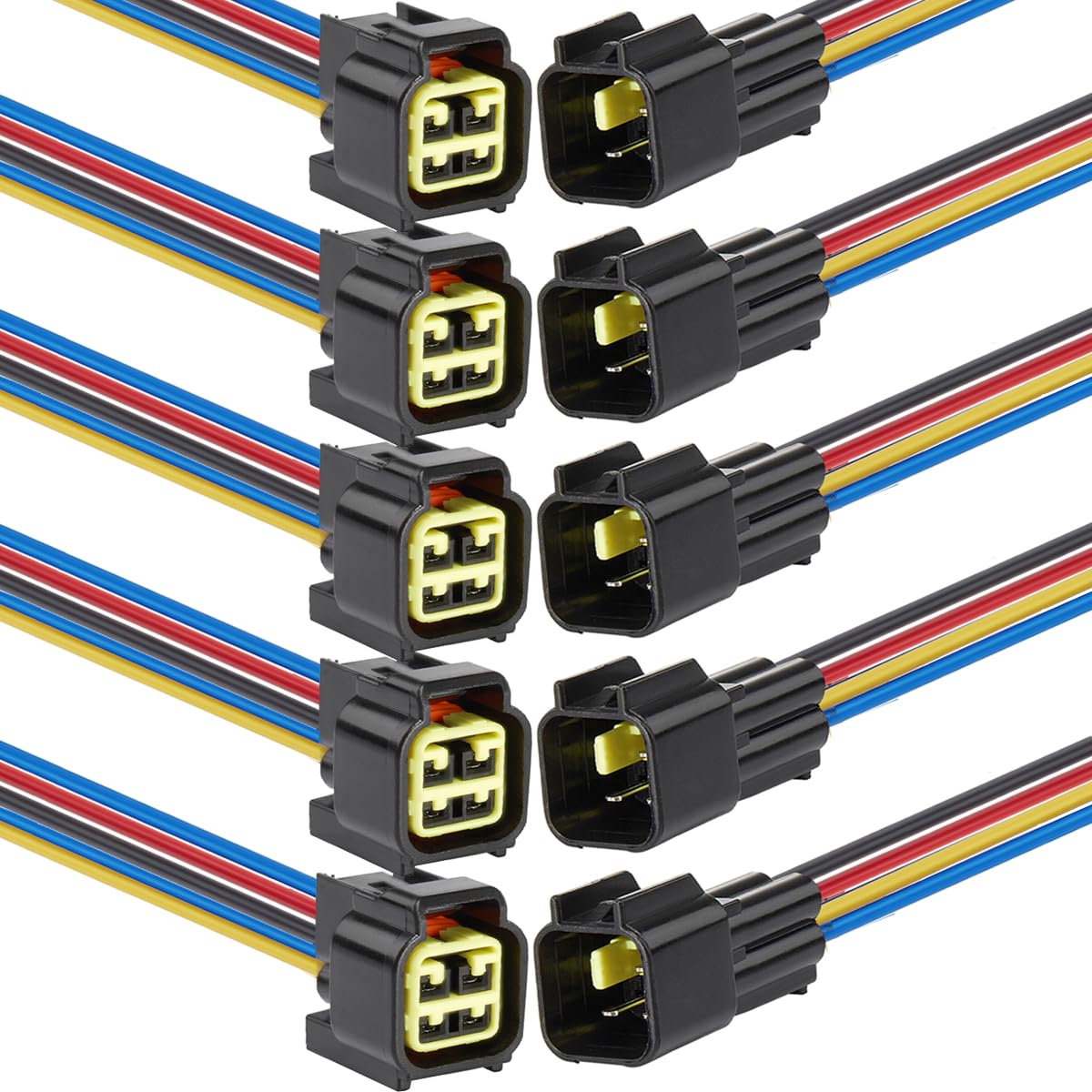 Laisomeke 4 Pin electrical Connector Waterproof Connector,Male and Female Way 16 AWG Wire Suitable for car Truck, Boat and Other
