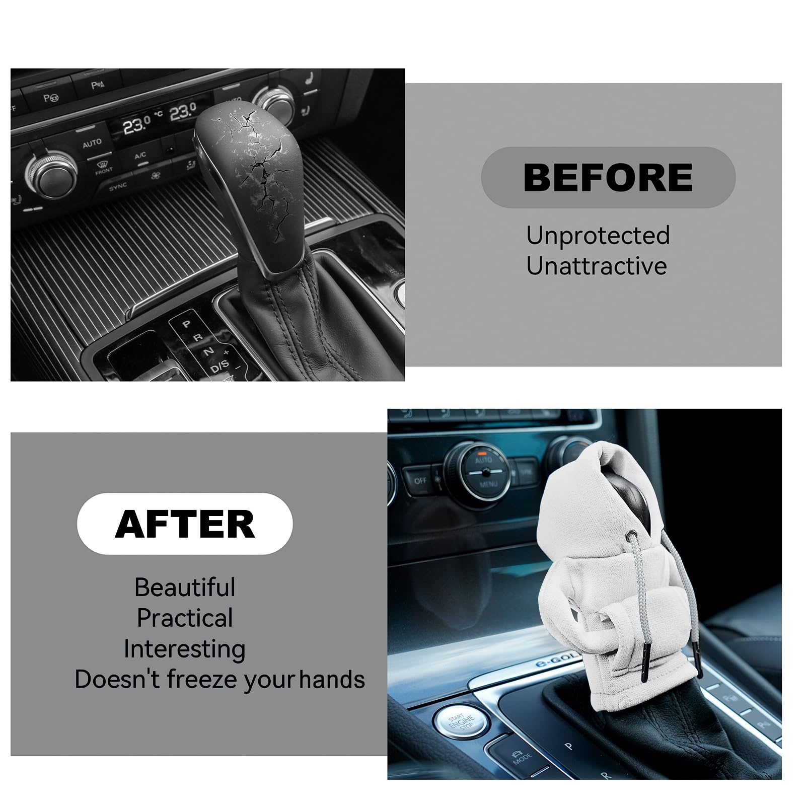 Gear Shift Hoodie, Gear Shift Cover, Universal Car Shift Knob Hoodie, Mini Hoodie For Car Shifter, Automotive Interior Cute Gadg