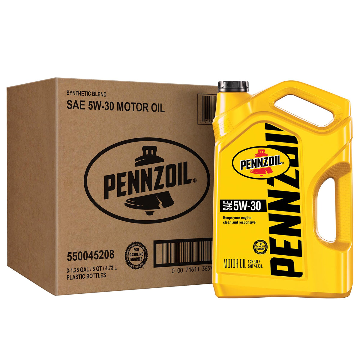 Pennzoil Motor Oil 5W-30 Motor Oil, 5 Quart (3 Pack)