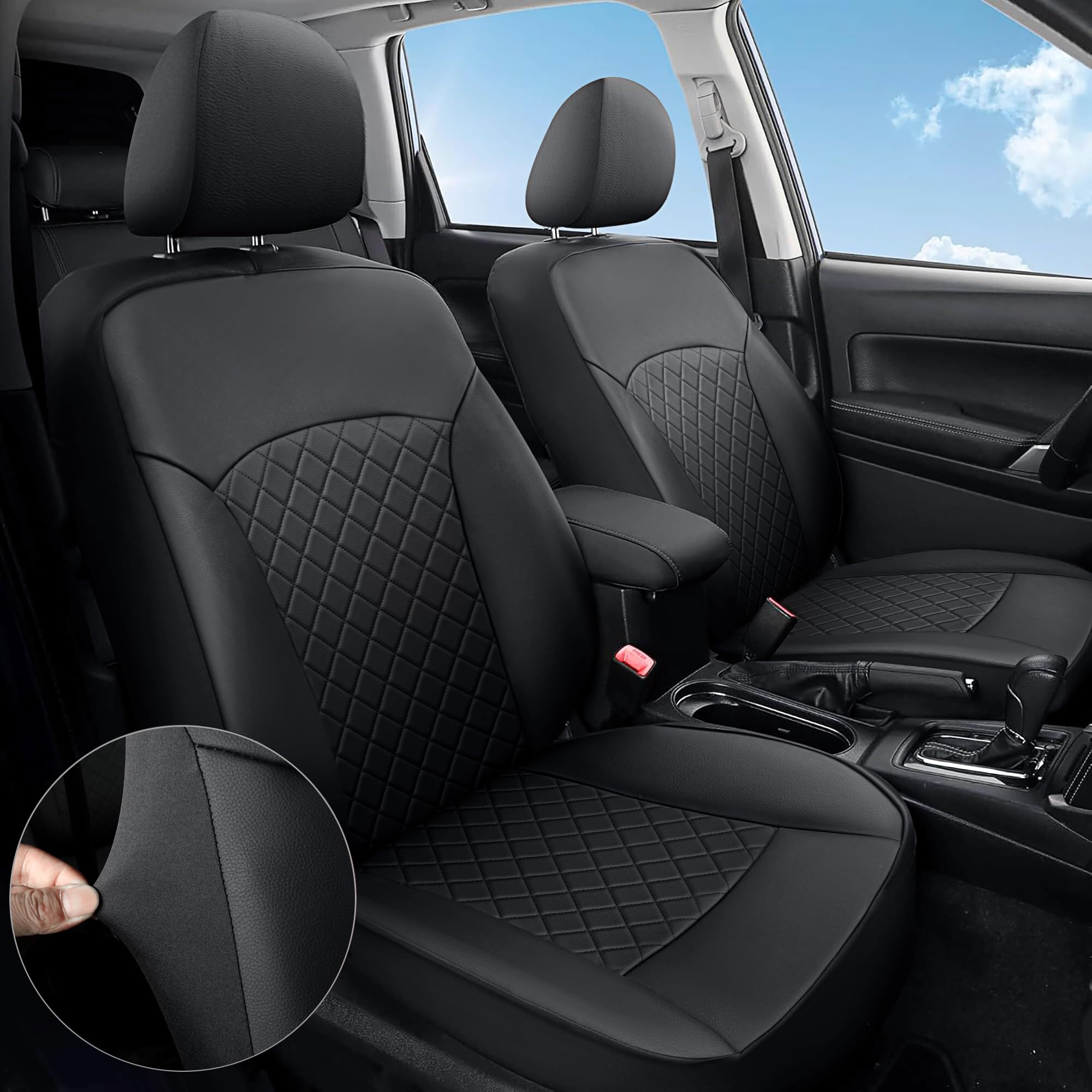 GIANT PANDA Custom Fit 2 Pack Front Car Seat Covers Fit for Subaru Forester 2014 2015 2016 2017 2018, Luxury Seat Covers for car