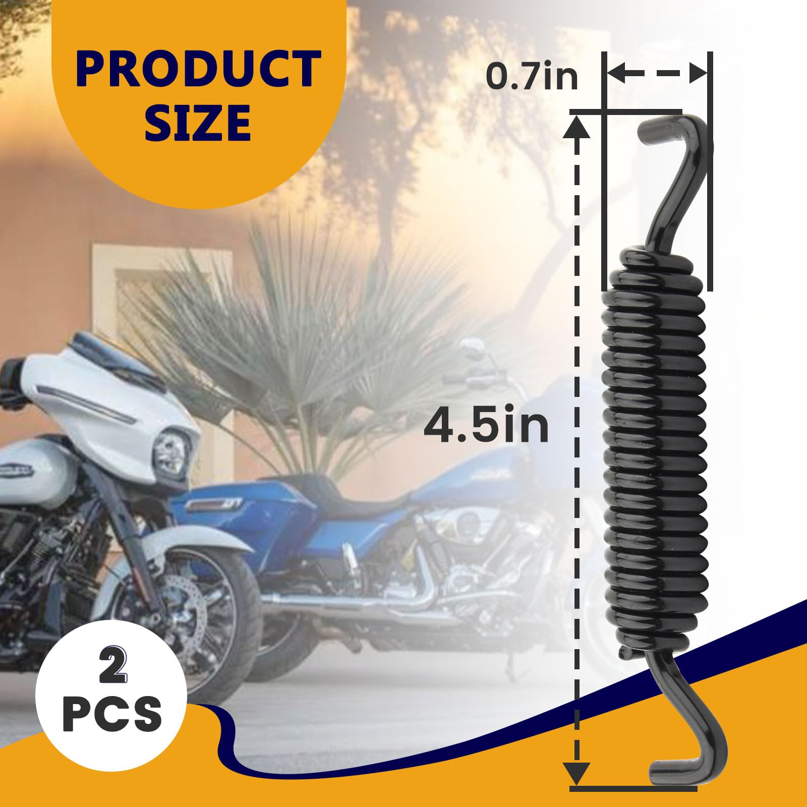 2-Pack Kickstand Spring fits for Harley Touring 2007-2024 and Softail Models 2007-2018.Compatible with Road Glide Road King Stre