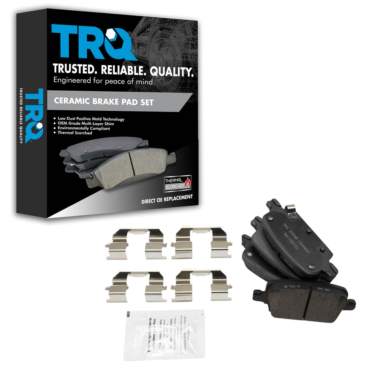 TRQ Rear Brake Pads Ceramic Compatible with 2016-2020 Chevrolet Malibu