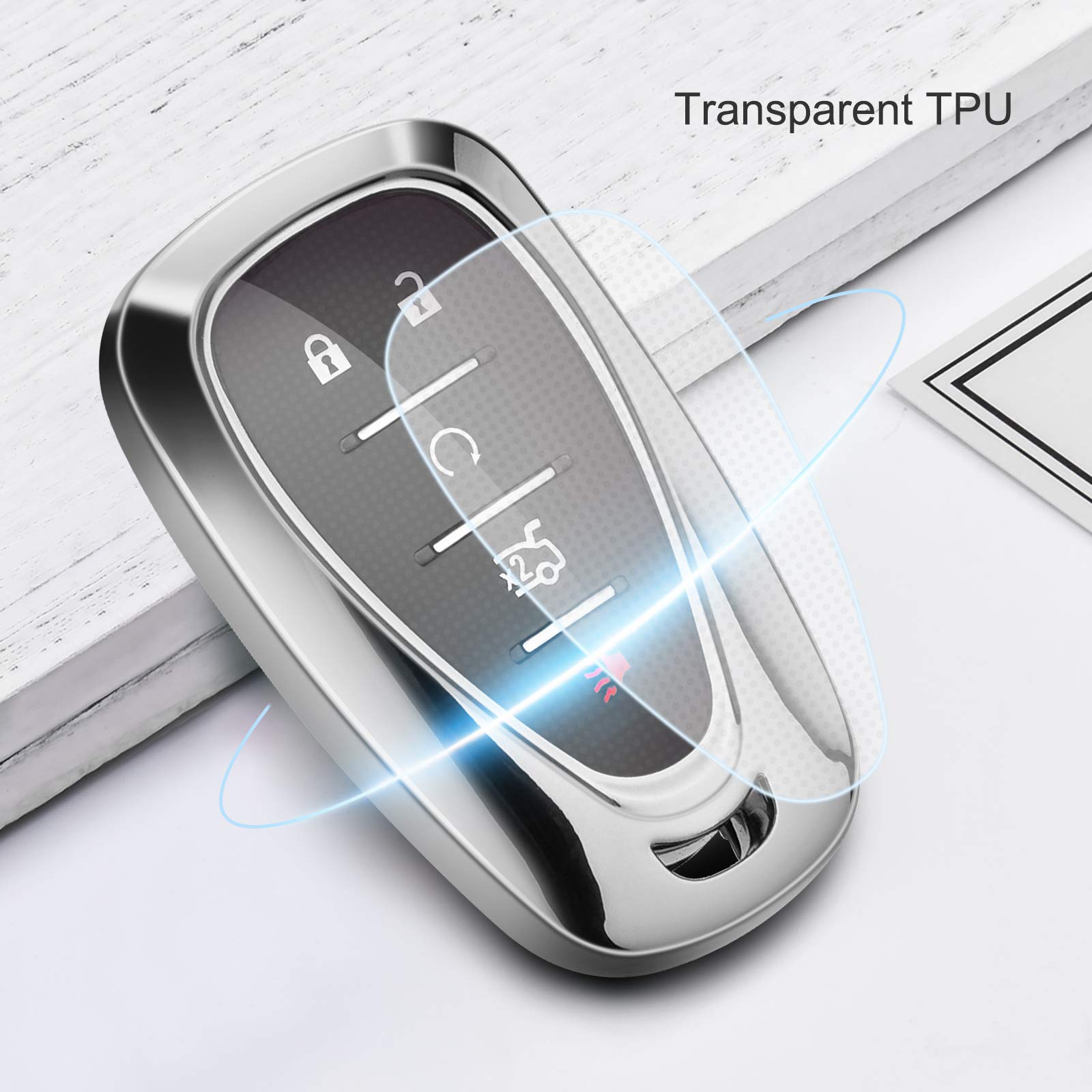 Elohei For Chevy Key Fob Cover Case Shell Cover Tpu Protector Holder For Chevrolet 2020 2019 2018 2017 2016 Chevy Malibu Camaro