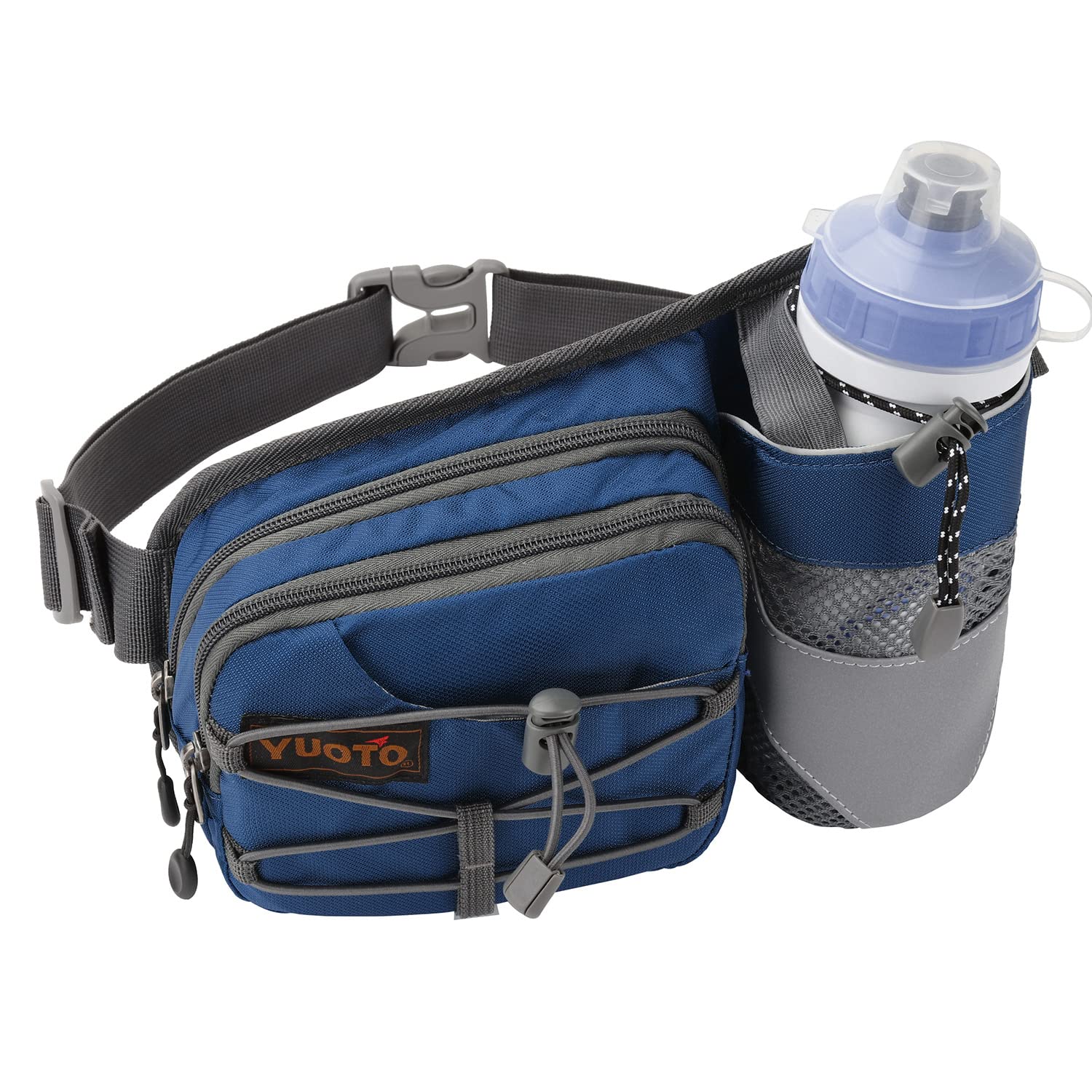 Yuoto Outdoor Fanny Pack With Water Bottle Holder For Walking Hiking Hydration Belt Waist Bag