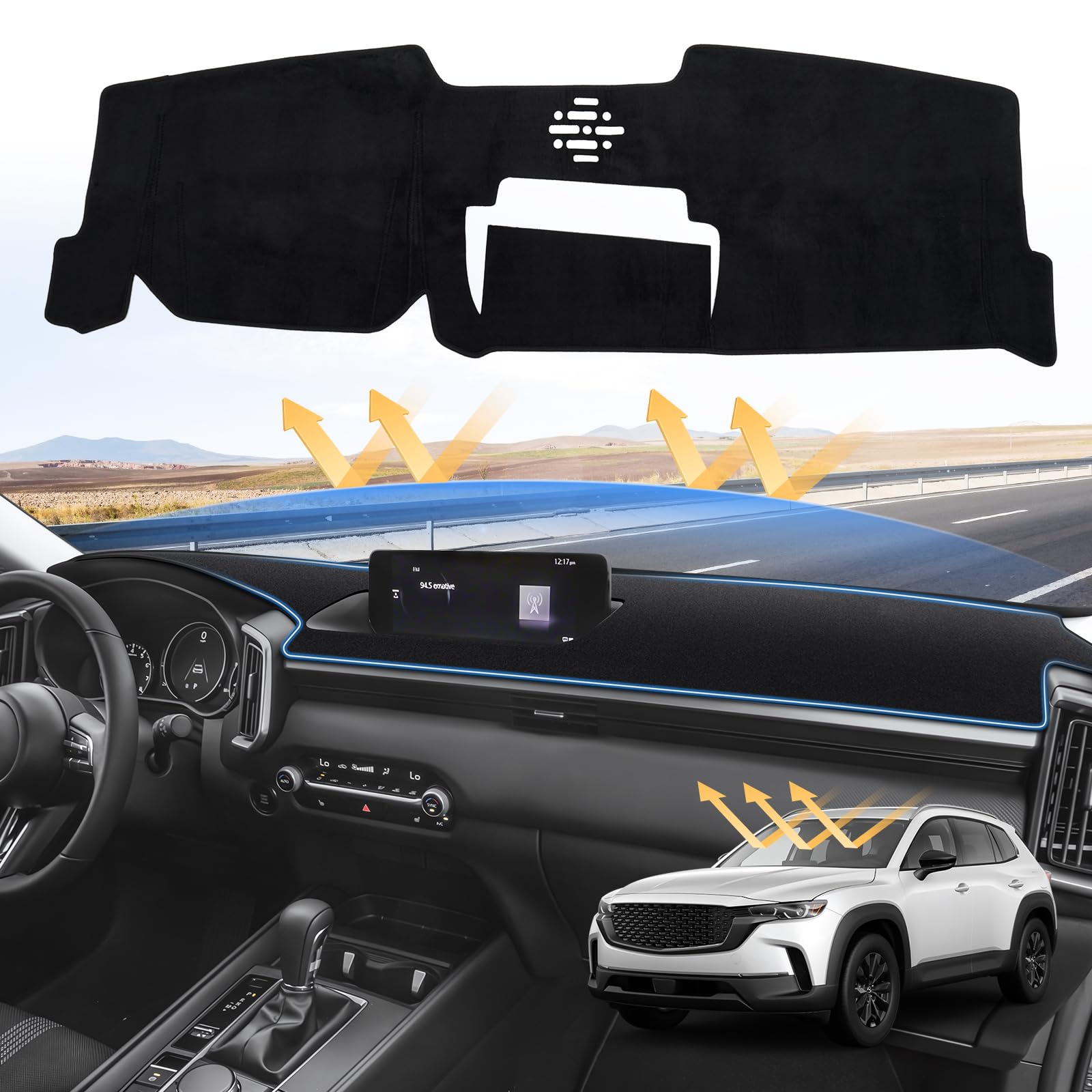 Sunsdrew Cx50 Dash Cover For 2025 2024 2023 Mazda Cx-50 Dashboard Cover Mat For Cx50 Accessories Sunshade Nonslip Mesh Protector