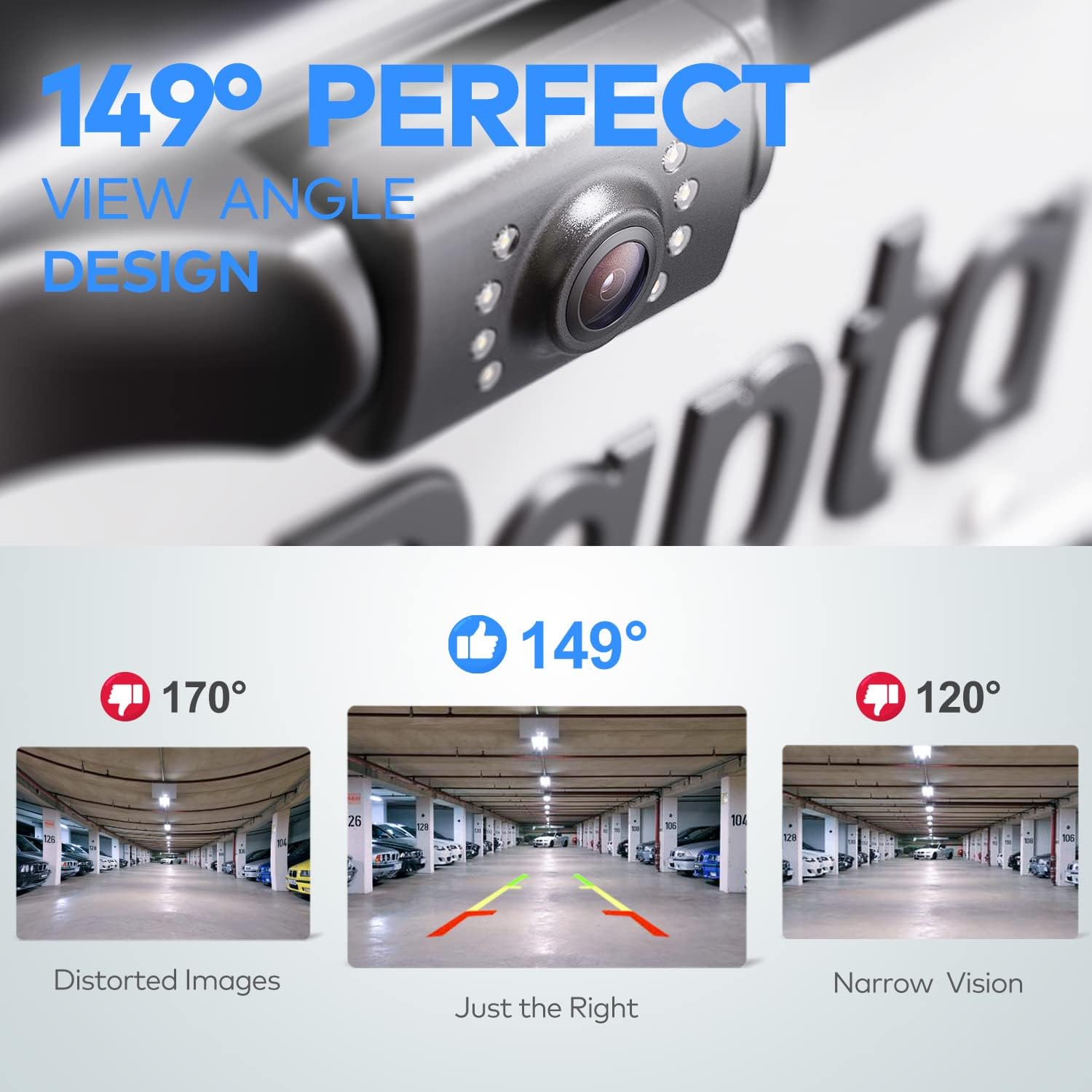 Erapta Backup Camera Rear View License Plate, 45 Adjustment Bracket With 149 Perfect Angle, Night Vision, Ip69K Lever Waterproof