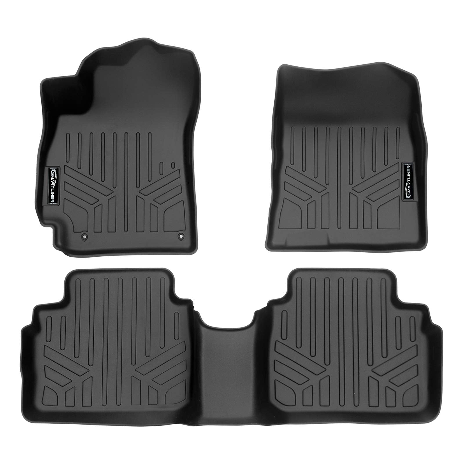 SMARTLINER Custom Fit All Weather Black 2 Row Floor Mat Liner Set Compatible with 2021-2023 Hyundai Elantra (No Elantra GT Model