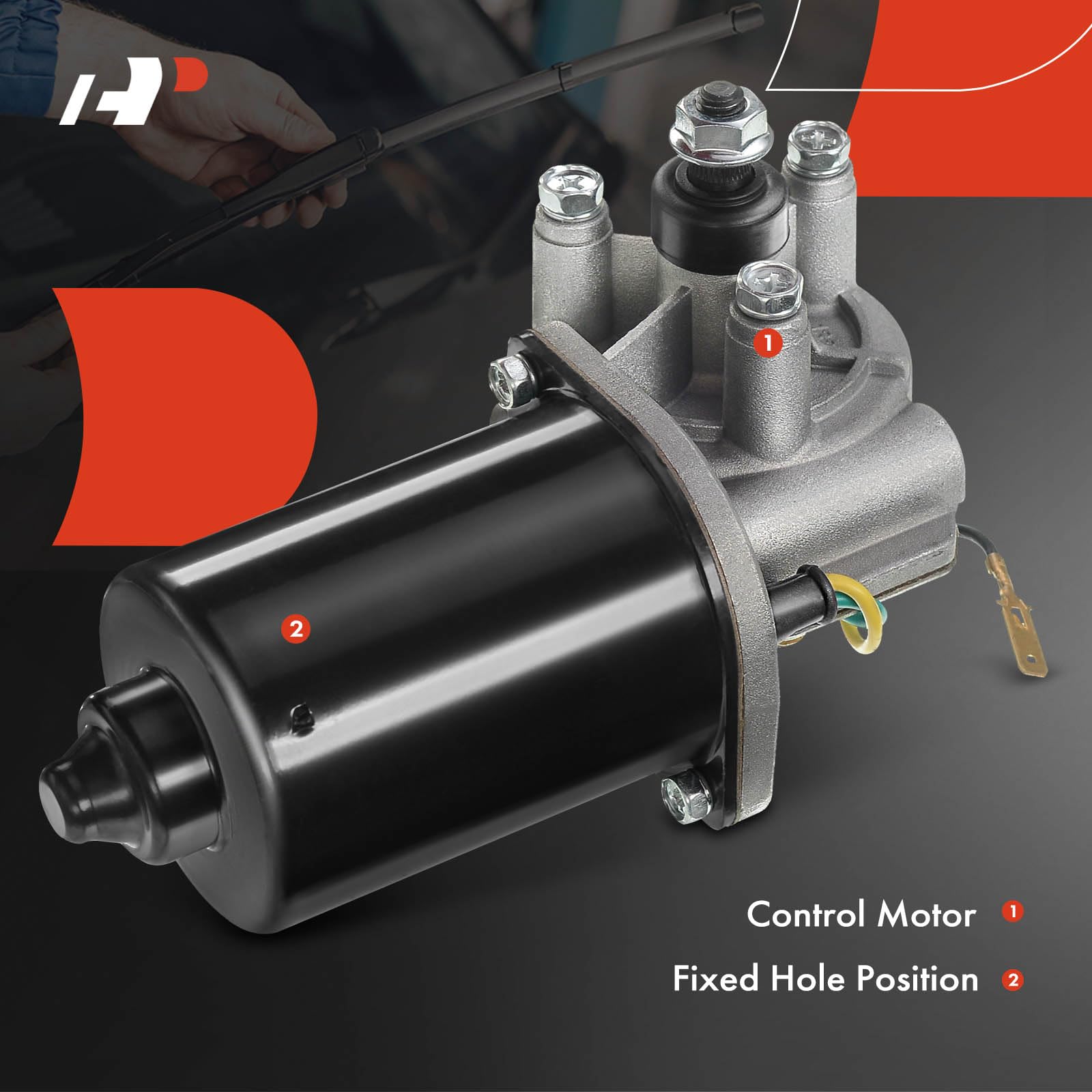 A-Premium Front Windshield Wiper Motor Compatible With Dodge Ram 1500 1998-2002, Ram 2500 2000-2002, Ram 3500 2000-2002, 4-Pin, Replace# 55076549Af, 55076549Ag