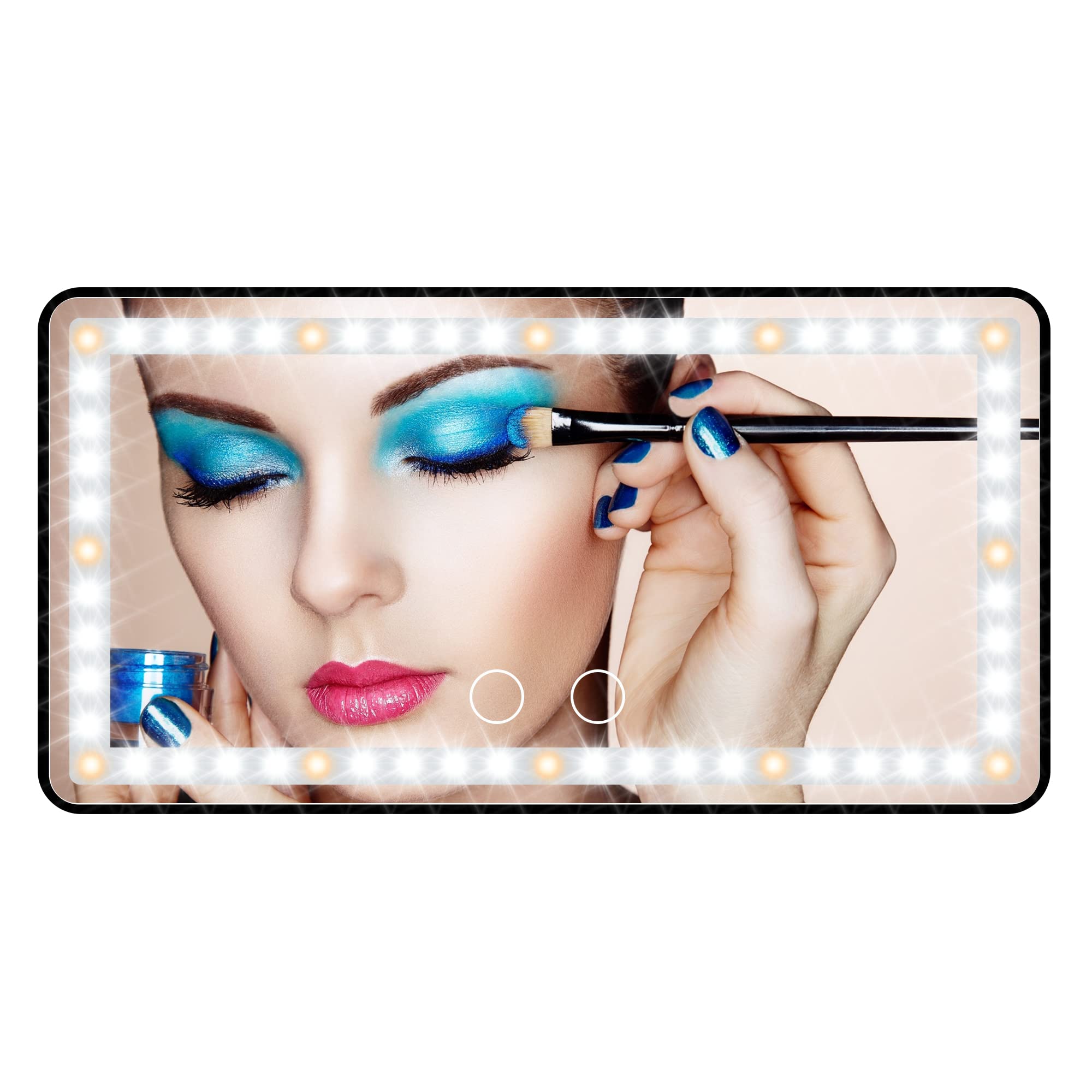 Car Sun Visor Vanity Mirror, Makeup Mirror With 3 Light Modes & 60 Leds Rechargeable Led Light Car Mirror With Dimmable Touch Sc