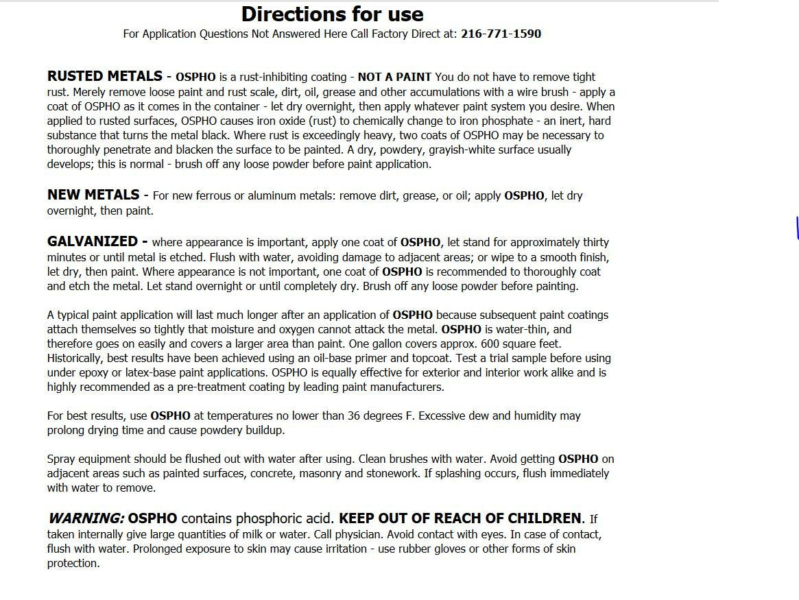 Ospho 605 Metal Treatment, 32 Fl Oz (Pack Of 1)