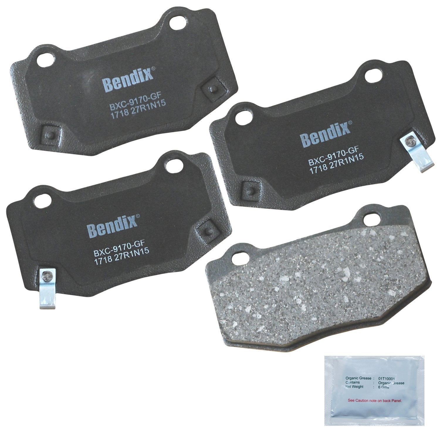 Bendix Priority 1 Ceramic Rear Disc Brake Pad Set For Chevrolet Camaro 2017-2016, Corvette 2015-2014, Corvette 2017 - (Cfc1718)