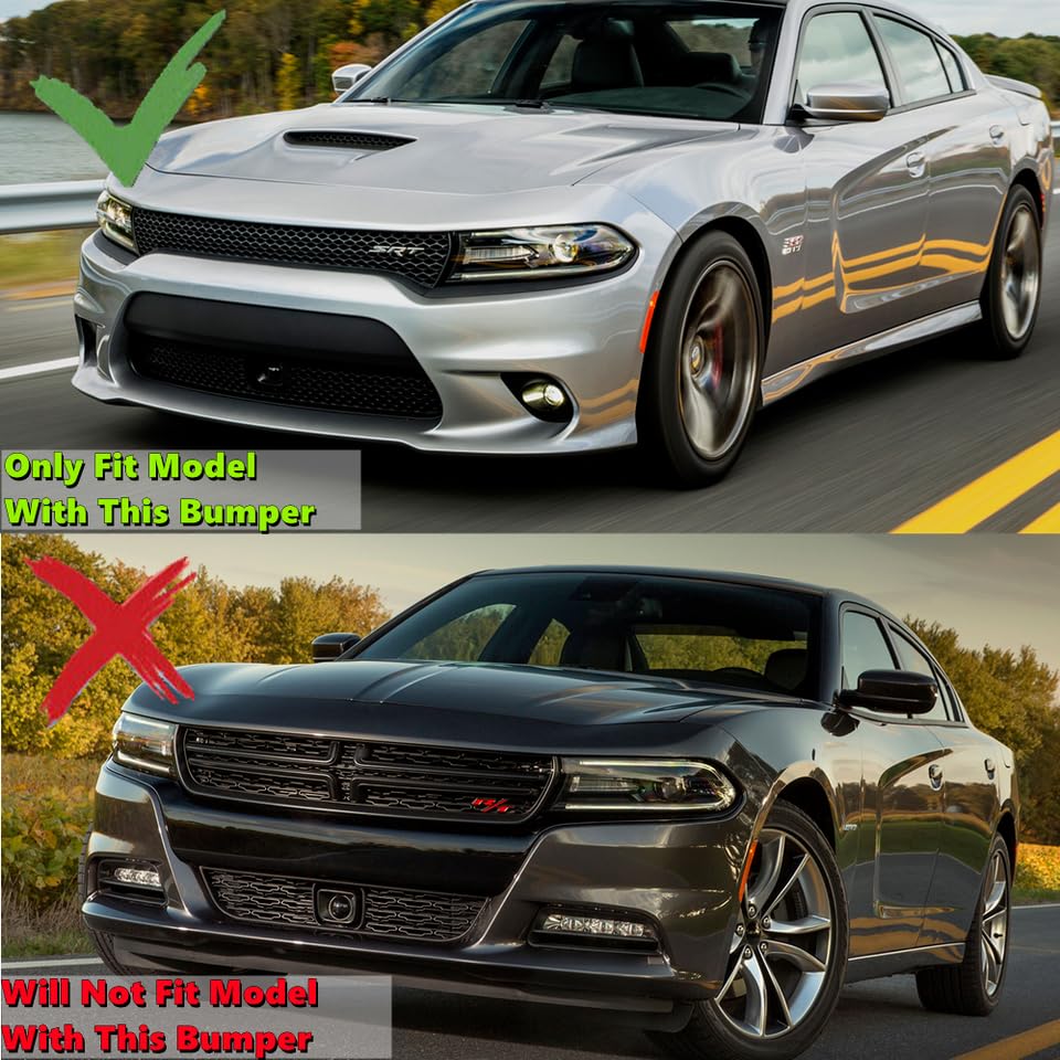 MUTUSAISI Matte Black Front Bumper Lower Lip Splitter Kit Compatible with Dodge Charger SRT/Hellcats/Scat Pack 2015 2016 2017 20