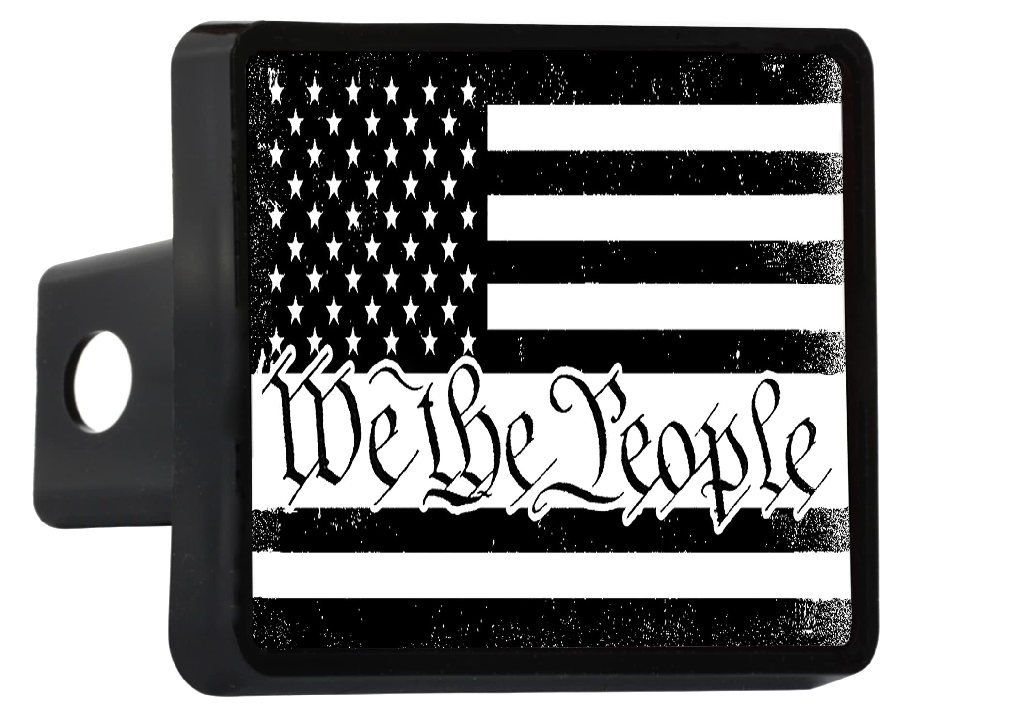 Rogue River Tactical USA American Flag Trailer Hitch Cover Plug US Patriotic Vintage Rustic Flag Constitution We The People