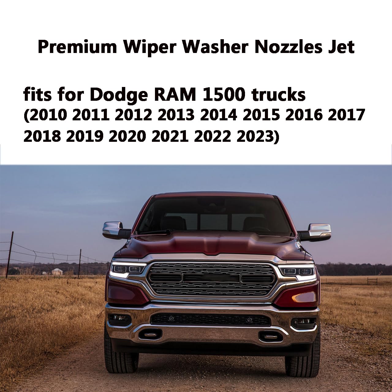 4805742Ac Washer Nozzle Fits For 2010-2024 Dodge Ram 1500 2500 3500 4500 5500 Heavy Duty Trucks Windshield Washer Sprayer Spray