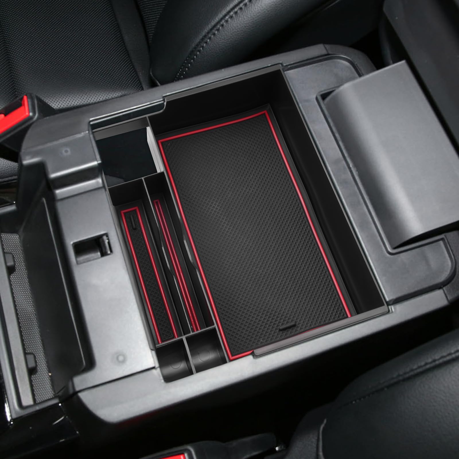 Shaohao For 2024 2025 Ford Explorer Console Organzier Tray Fit For 2020-2023 2024 2025 Ford Explorer Accessories (Xlt/St-Line/Limited/Timberline/St/King Ranch/Platinum/Hybrid) Storage Box Insert Tray