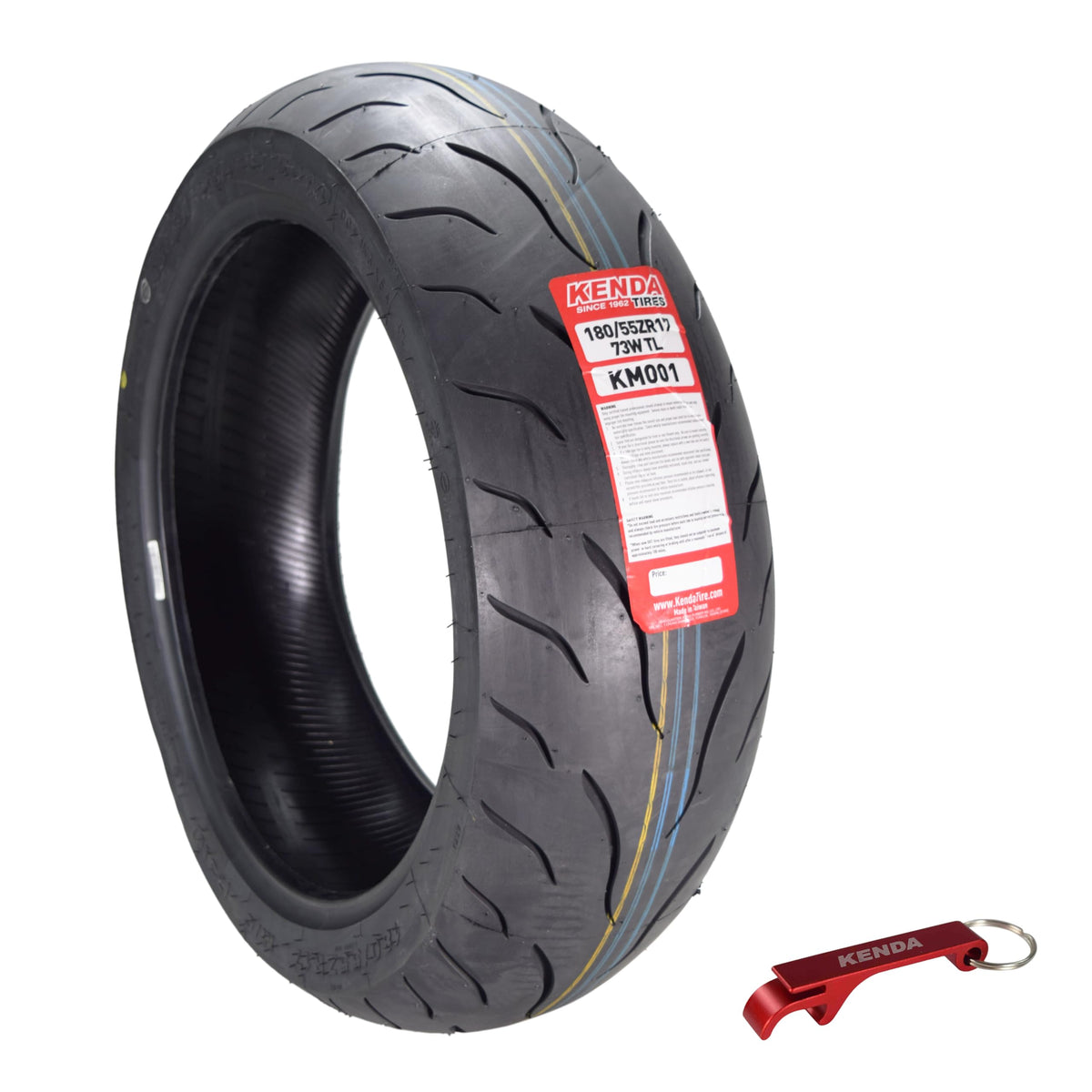 Kenda KM1 (KM001) 180/55ZR17 Rear Tire for Sport Touring Motorcycle 73W - Radial Tire with High-Speed Stability & Excellent Wet 