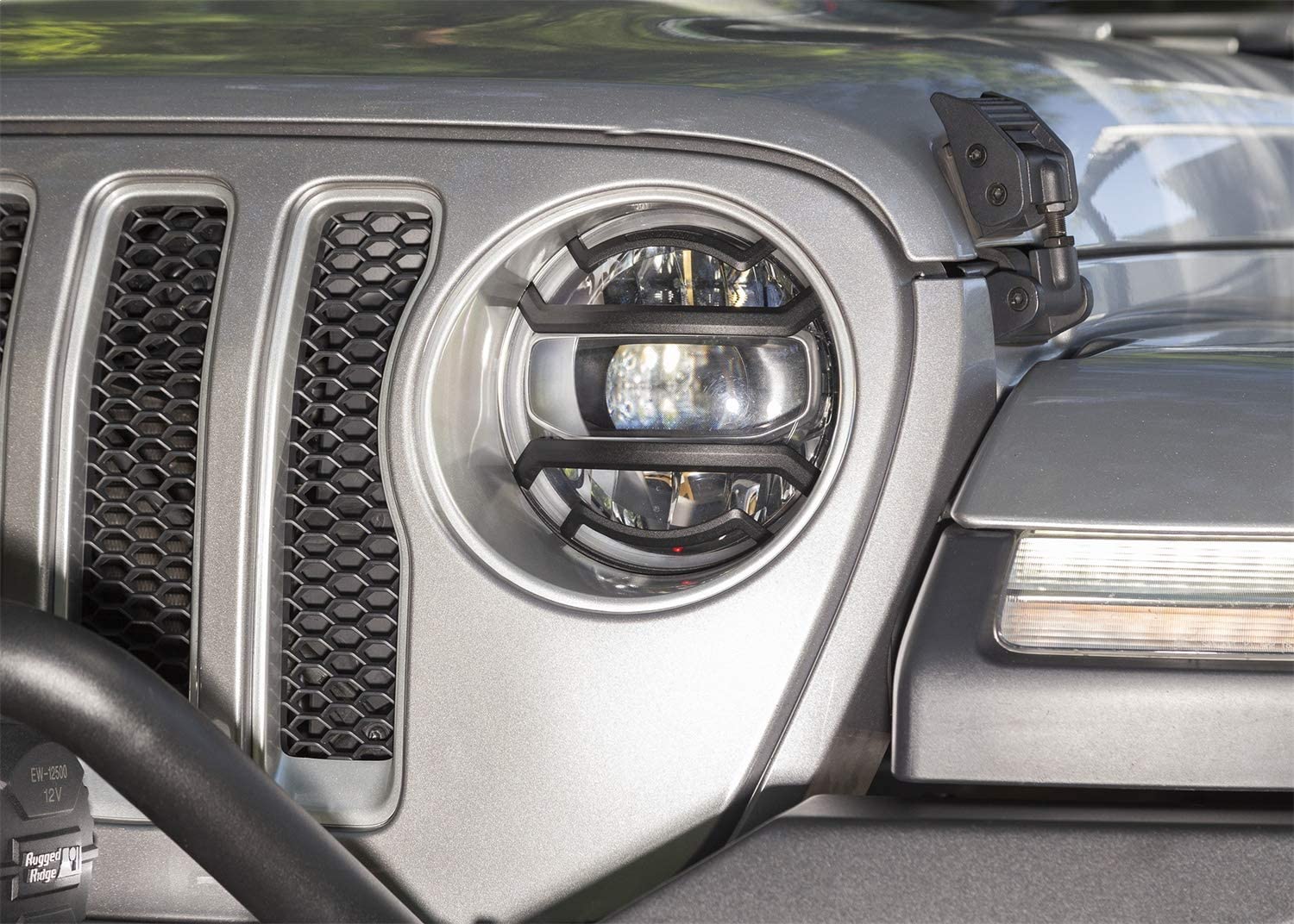 Rugged Ridge 1123021 Elite Euro Guard Kit, Headlight, Black 18-Current Jeep Wrangler  20-Current Gladiator