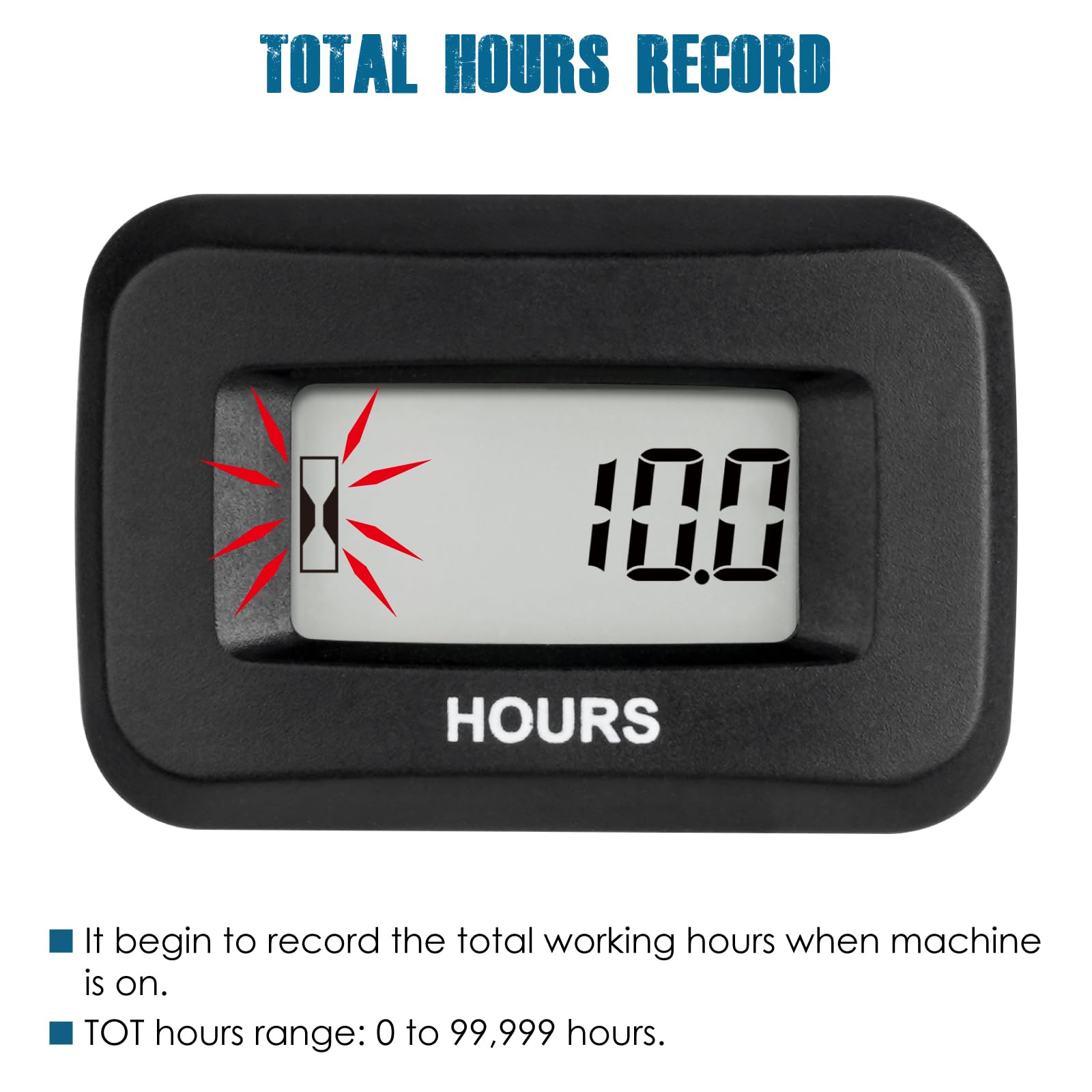 2 Pieces Runleader Digital Hours Counter,Ac/Dc 5V To 277V For Garden Tractor Generator Scooter Club Car Forklift Leaf Trimmer Et